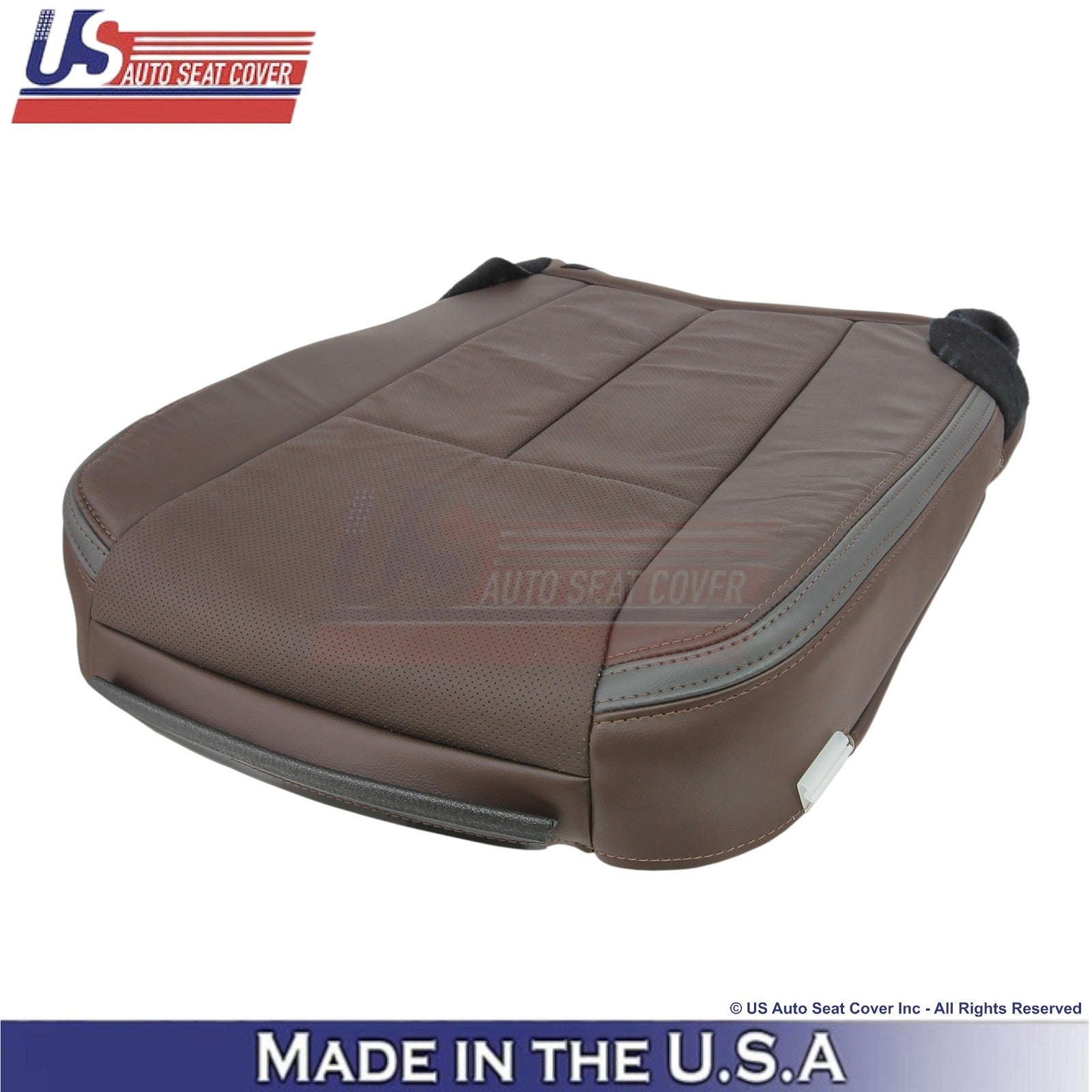 2015-2017 Fits Ford Expedition Platinum Leather Front Bottom Seat Covers Brown