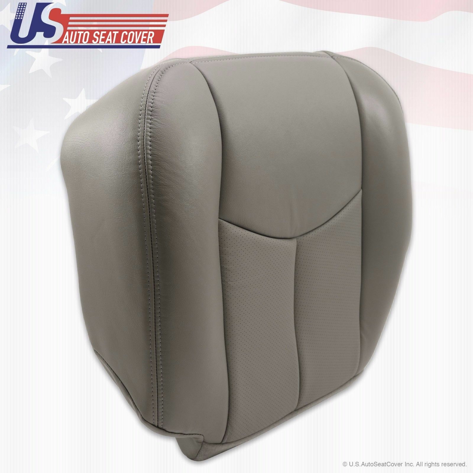 2003 - 2006 Cadillac Escalade Driver & Passenger Bottom Leather Seat Cover Gray