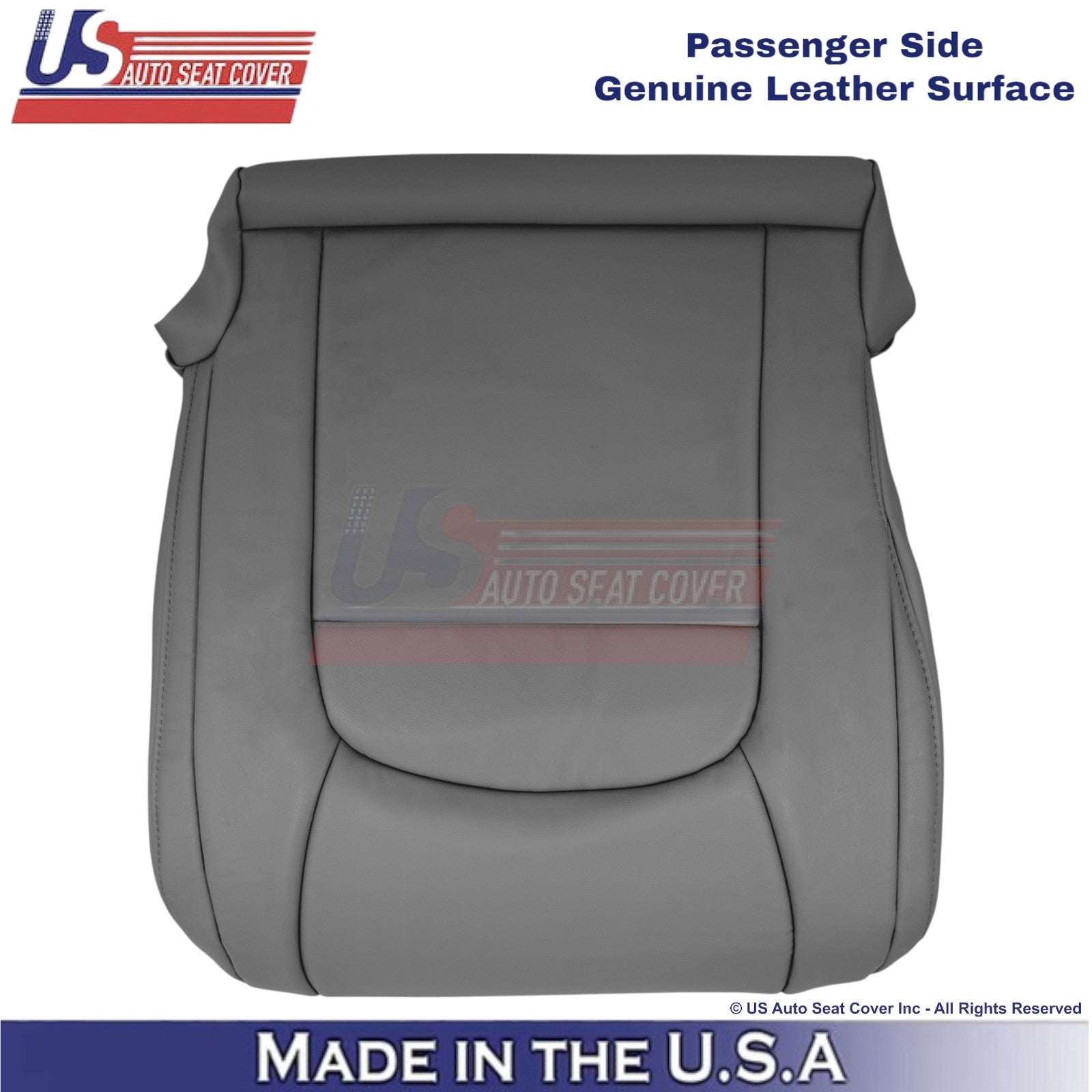2008-2021 For Toyota Land Cruiser Leather Passenger Bottom Seat Cover Dark Gray