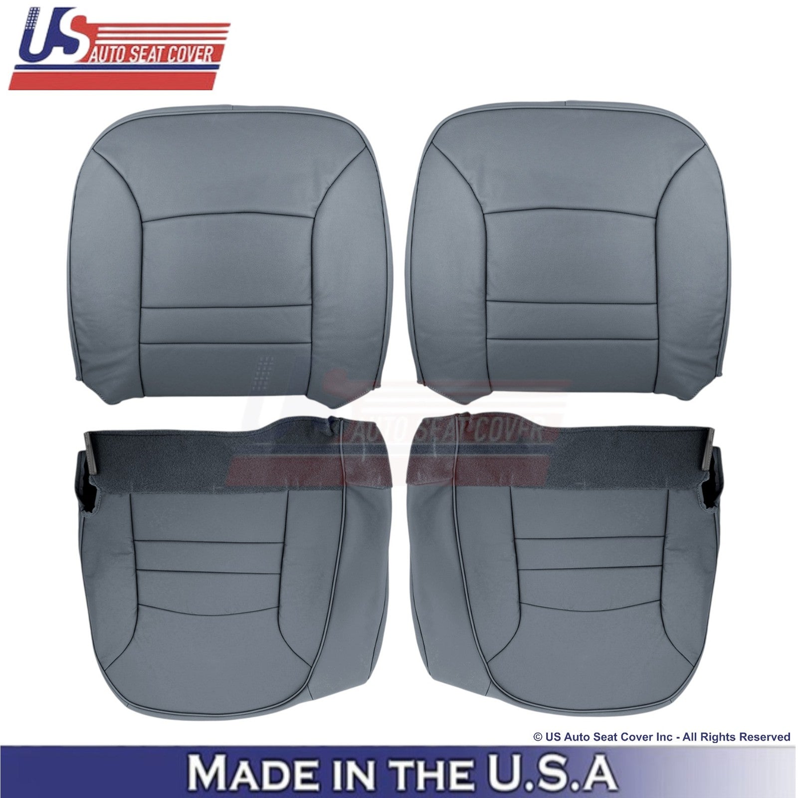 1998-2002 For Ford Crown Victoria Leatherette Front Replacement Seat Covers Gray