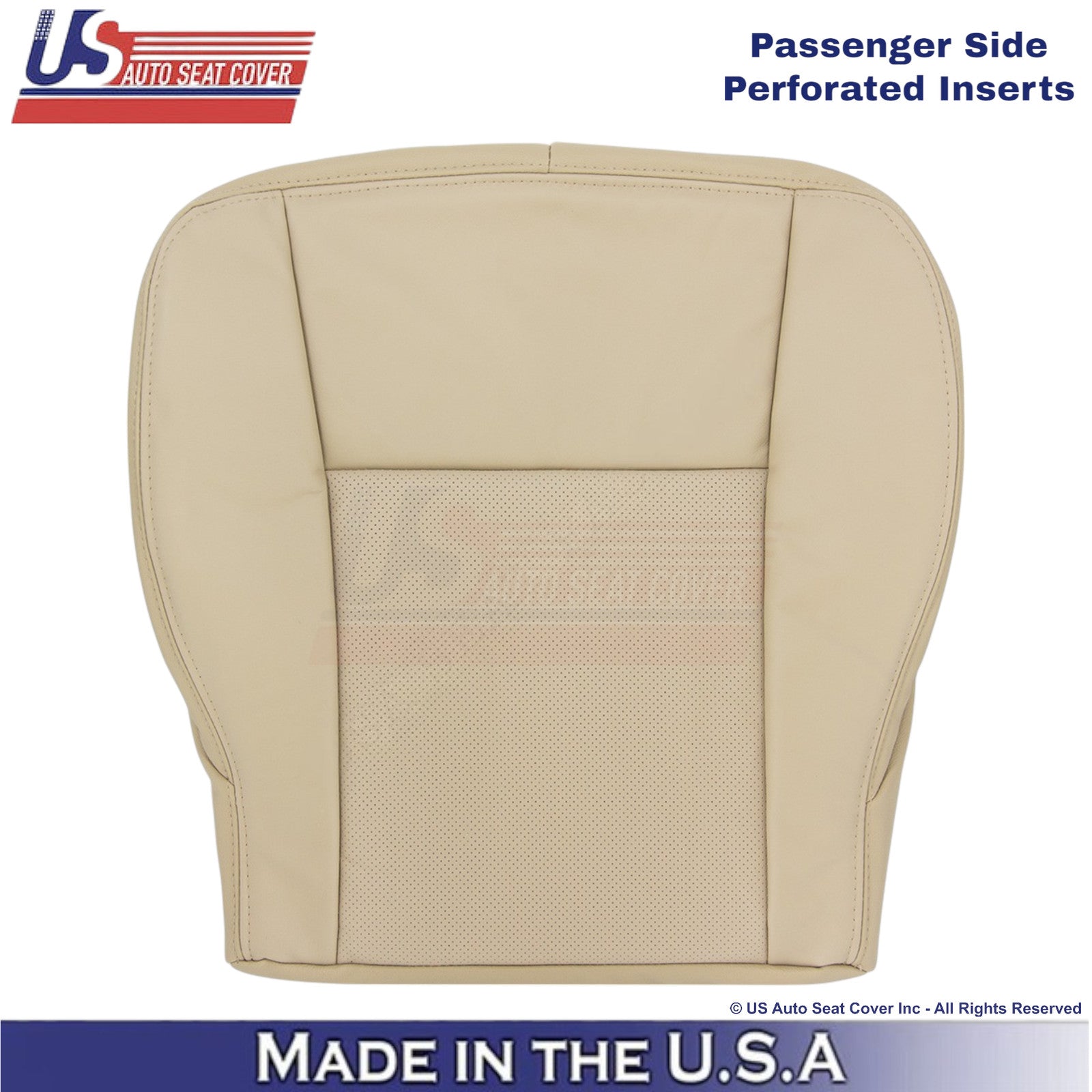 2003-2007 Fits Cadillac CTS Leather Passenger Driver Replacement Seat Cover Tan