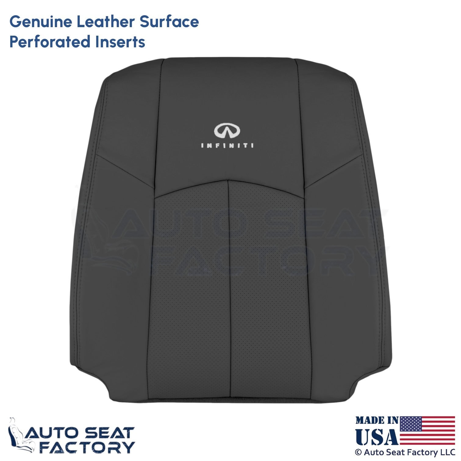2009-2013 Fits Infiniti G37 Genuine Leather Front Driver Top Seat Cover Graphite