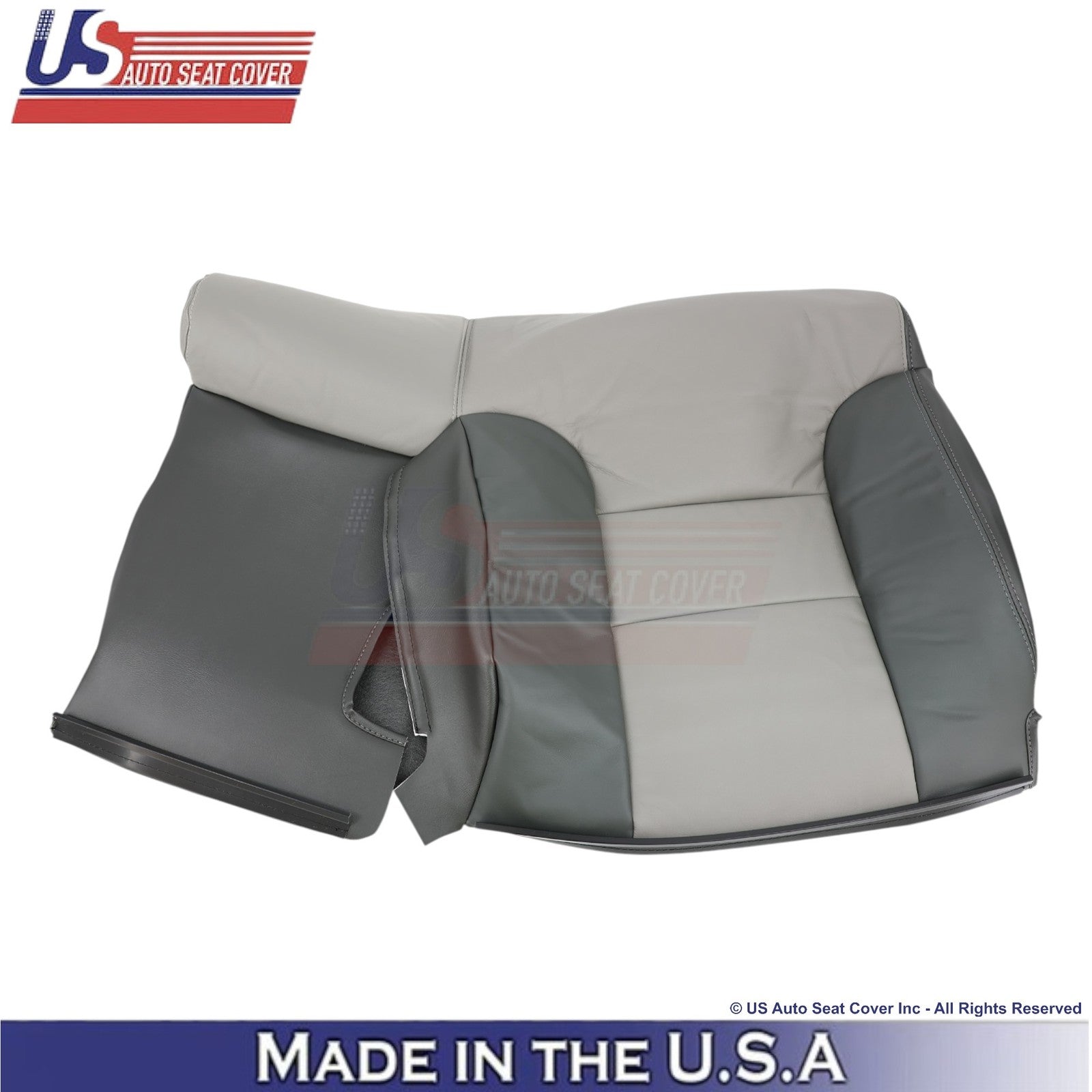 1999-2000 For Chevy Tahoe Genuine Leather Rear Driver Top/Console Covers Gray