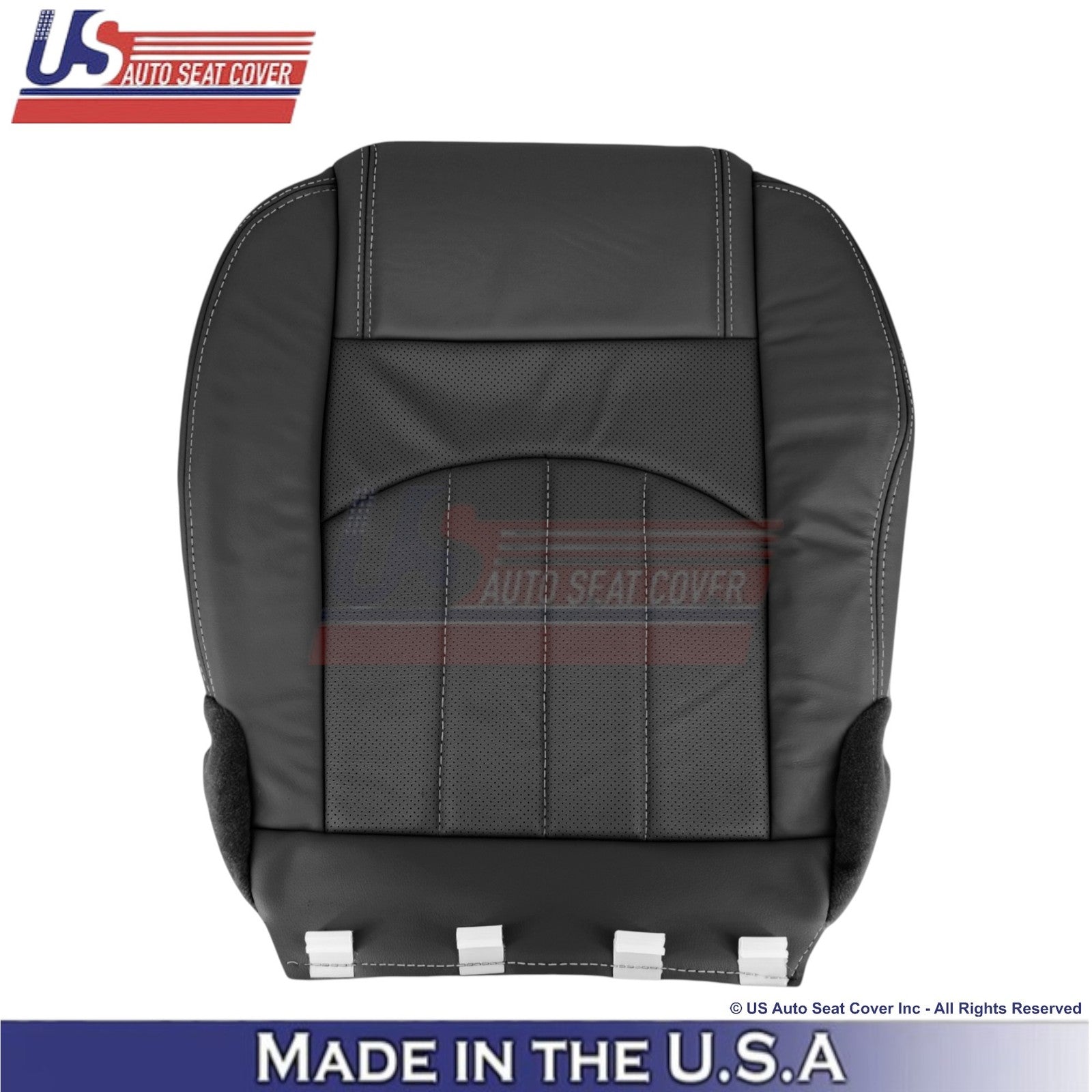 2013-2017 Fits Chevy Traverse Leatherette Perforated Front Seat Covers Ebony