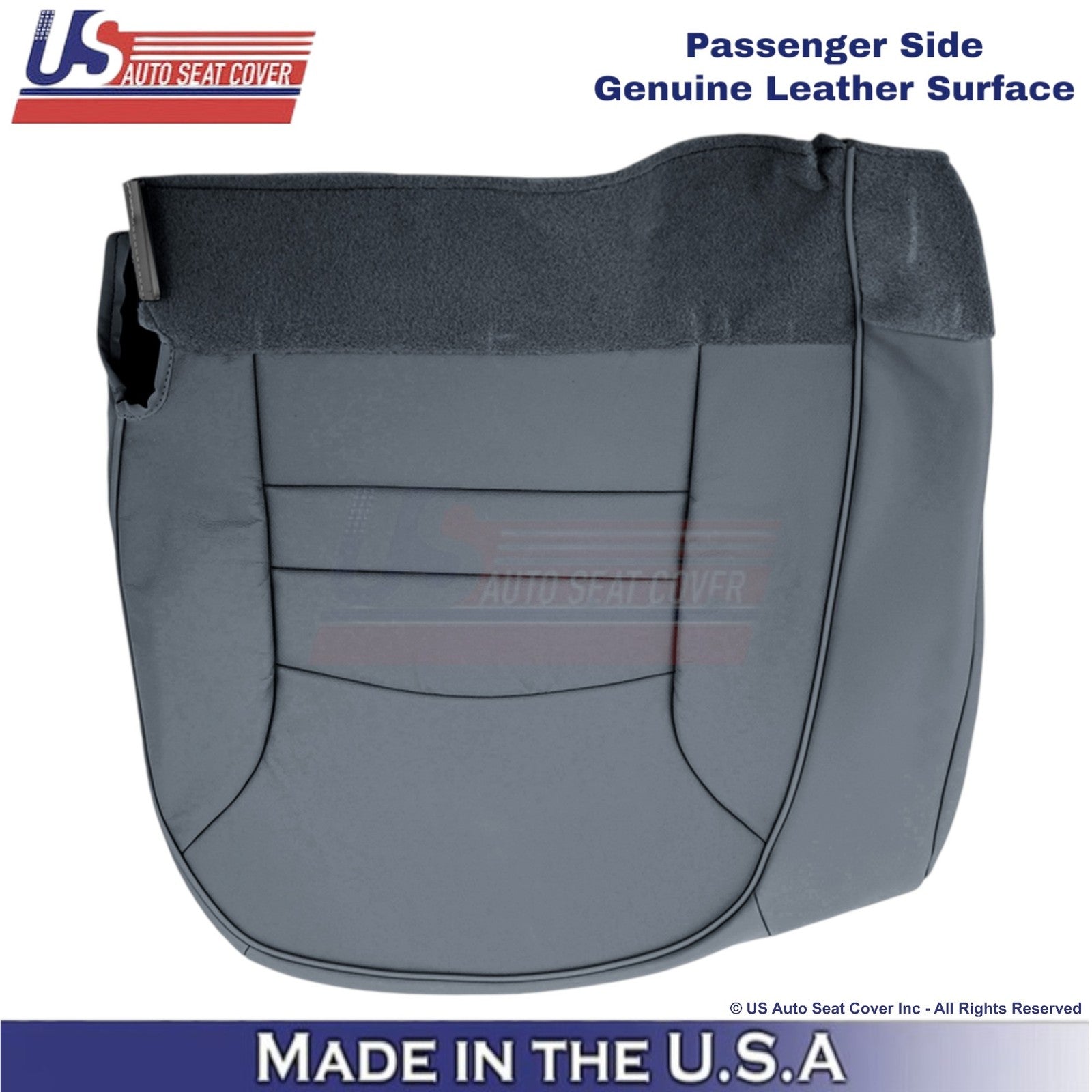 1998-2002 For Ford Crown Victoria Genuine Leather Passenger Bottom Cover Gray