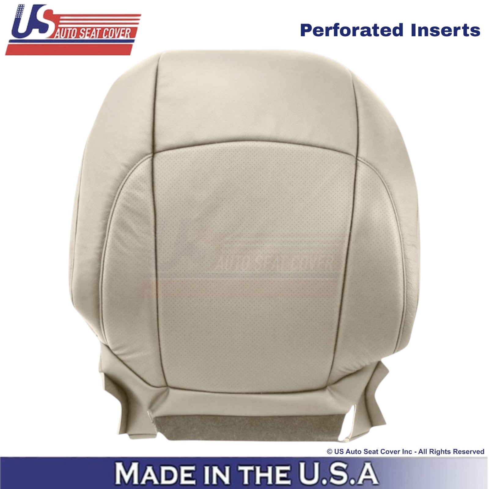 2007-2012 For Lexus ES350 Leather Perf Front Driver Top Seat Cover Parchment Tan