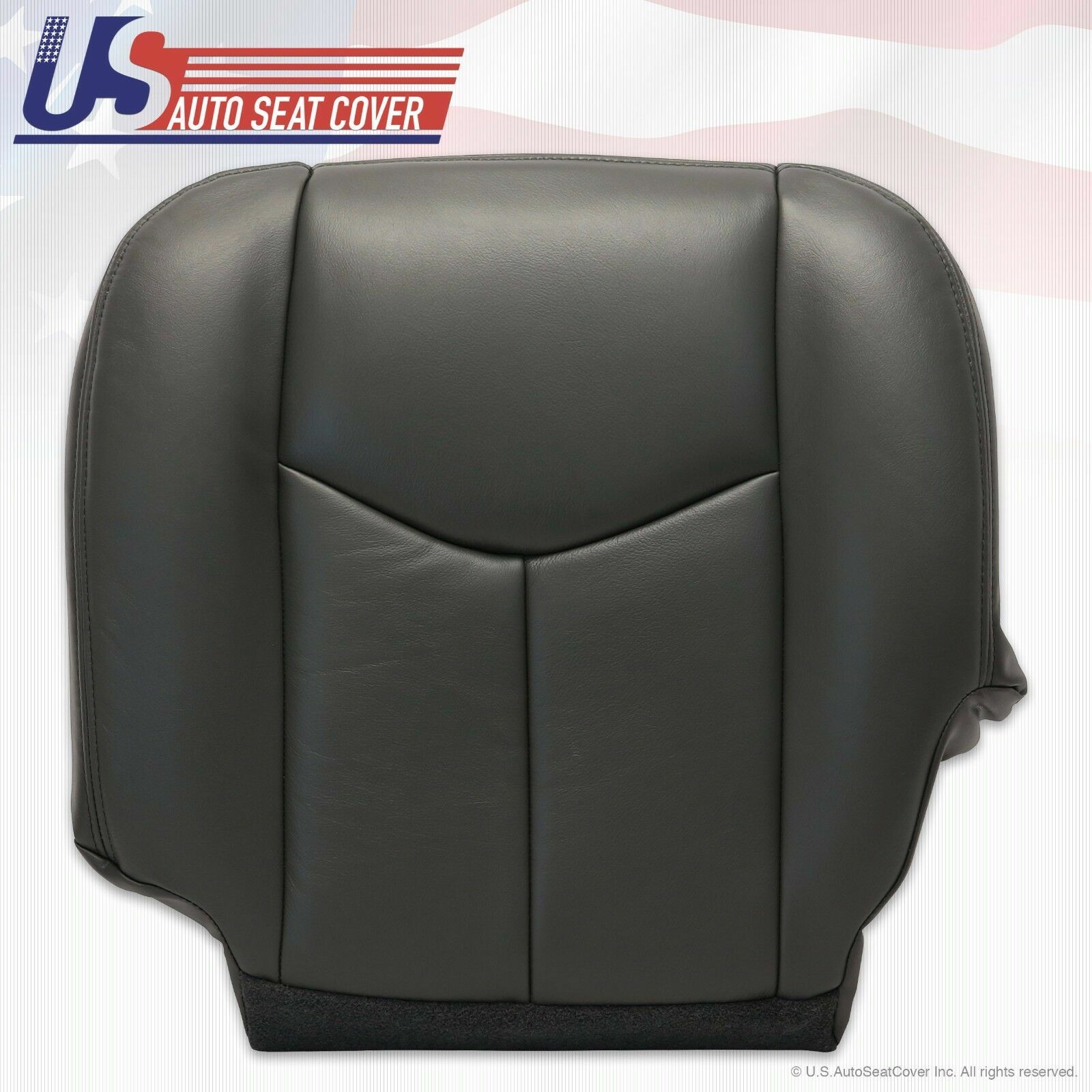 2004 CHEVY SILVERADO 2500 FRONT SEAT COVERS DARK GRAY LEATHER 692 + FOAM CUSHION