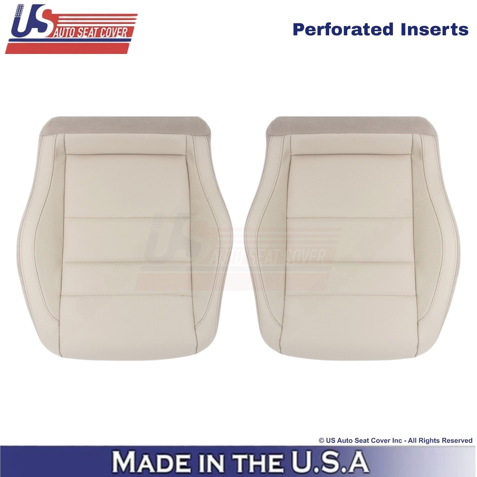 2010-2017 For Mercedes Benz E350 Coupe Leatherette Perf. Front Bottom Covers Tan