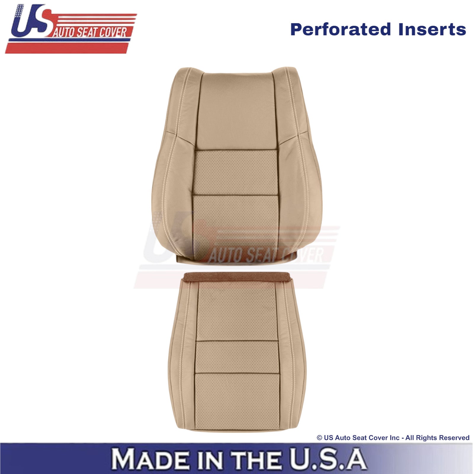 2011-2017 For Dodge Durango Genuine Leather Driver Replacement Seat Covers Tan