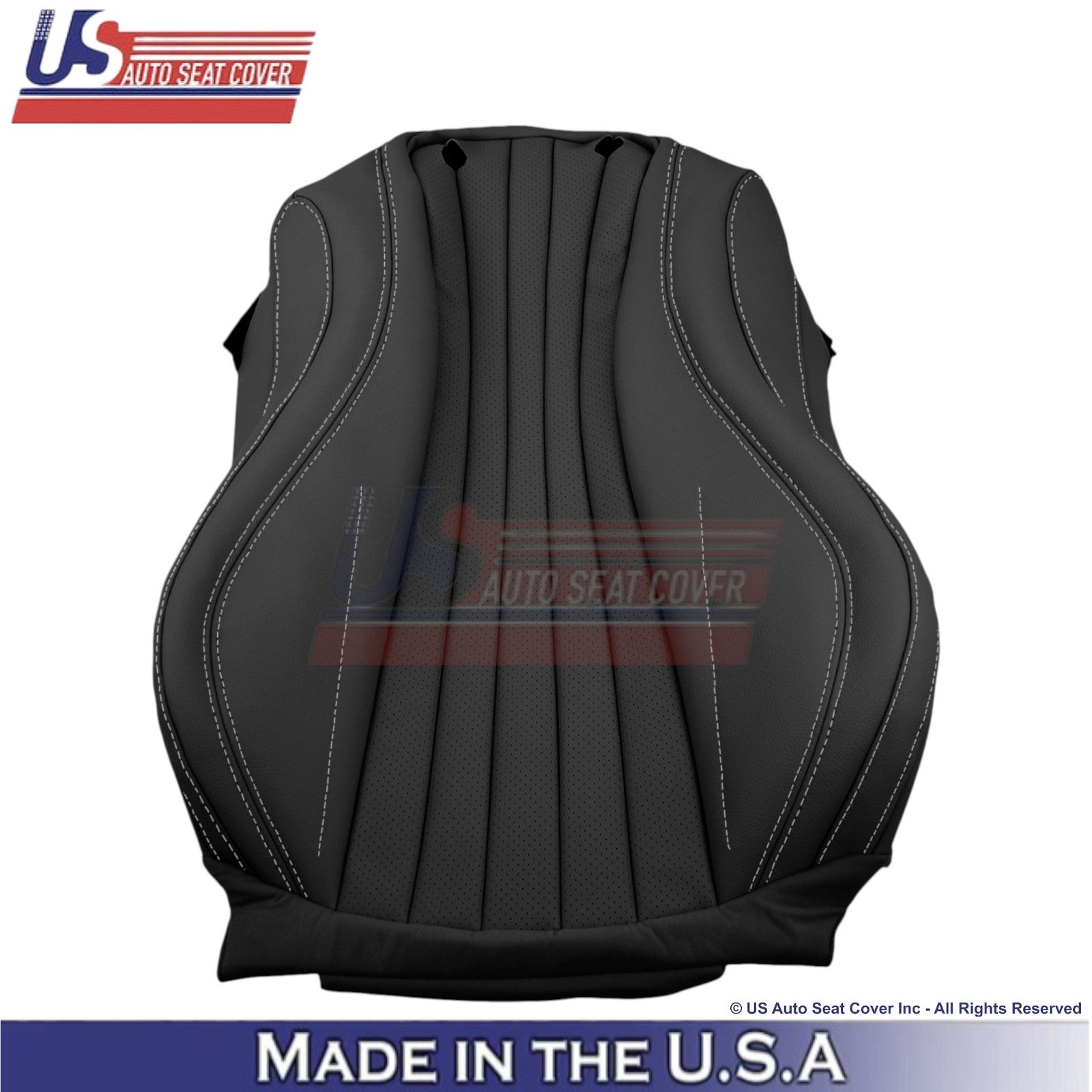 2017-2023 For Mercedes Benz E-Class Leatherette Front Covers Black-White Stitch