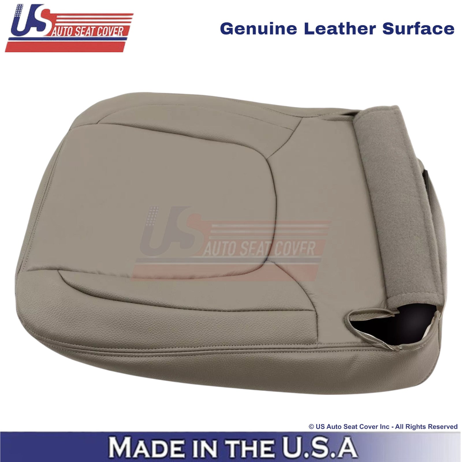 2004-2005 For Dodge Ram 2500 Laramie Leather Driver Bottom Seat Cover Taupe