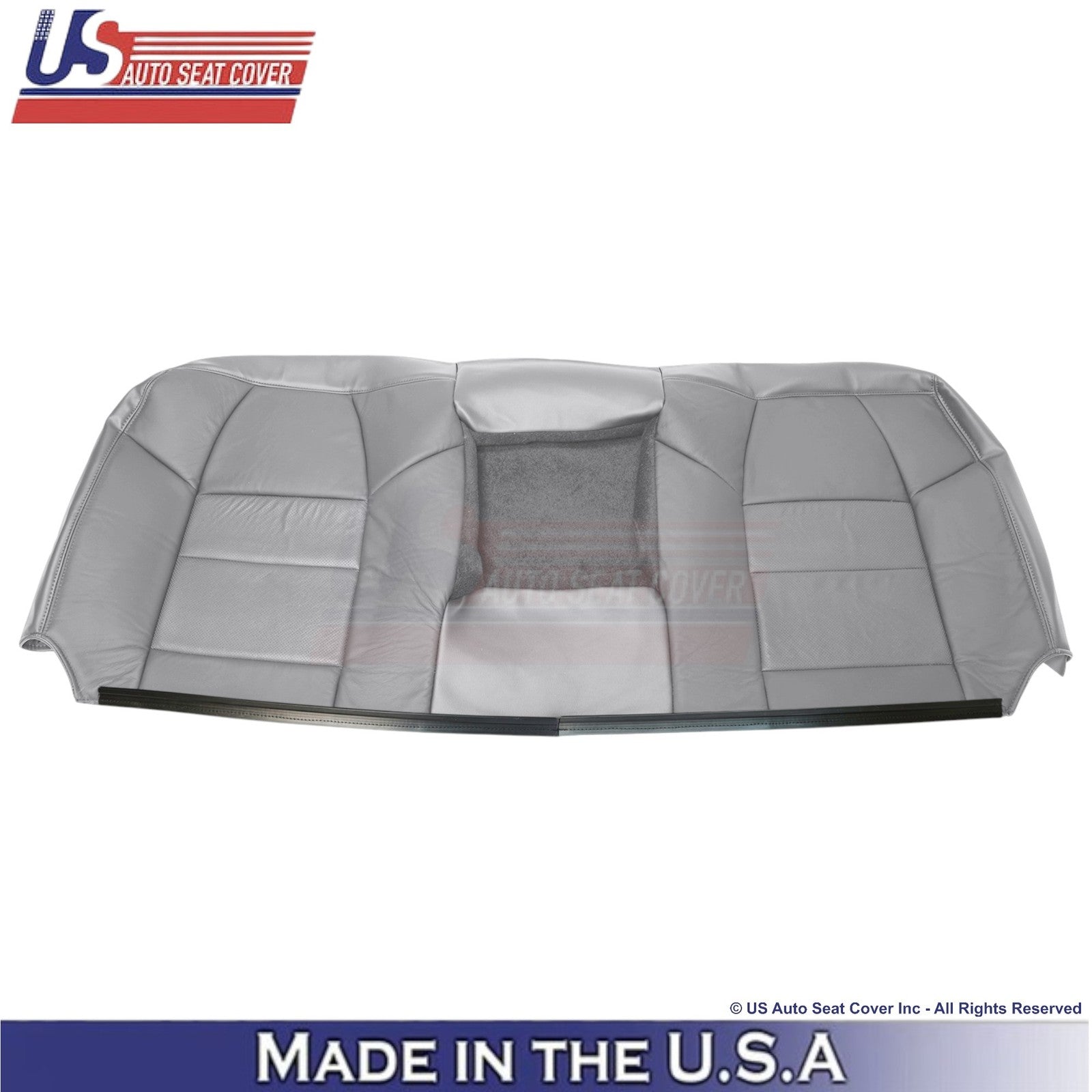 2003-2007 For Ford F250 F350 Lariat Leather Perf Rear Bench Seat Covers Gray