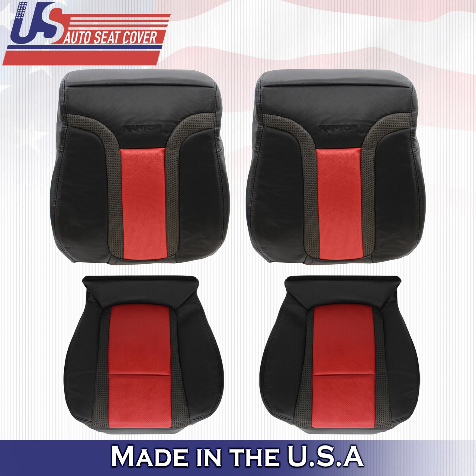 Driver & Passenger Leather Seat Covers 2010 2011 2012 2013 2014 Ford F150 Raptor
