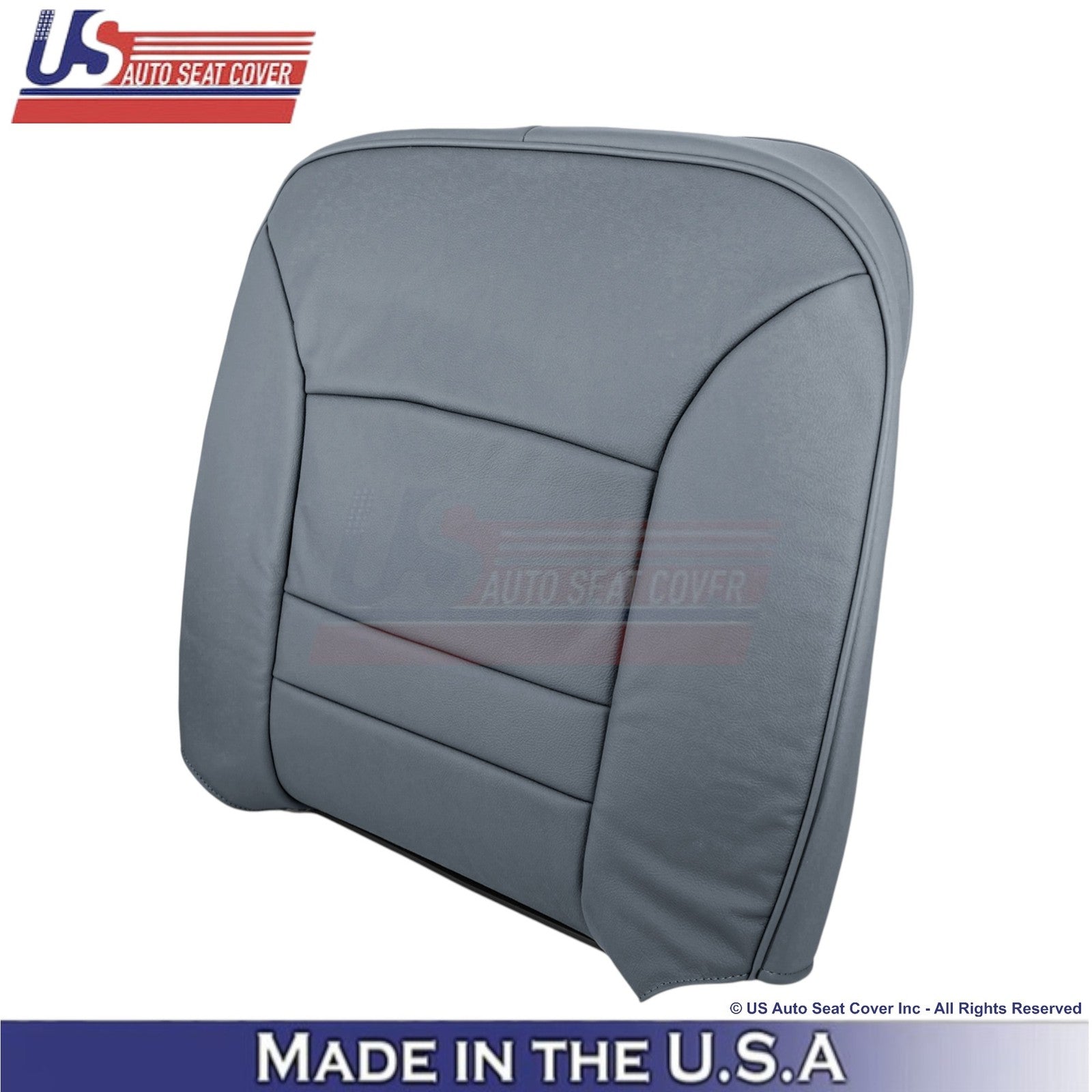 1998-2002 Fits Ford Crown Victoria Genuine Leather Front Top Seat Covers Gray