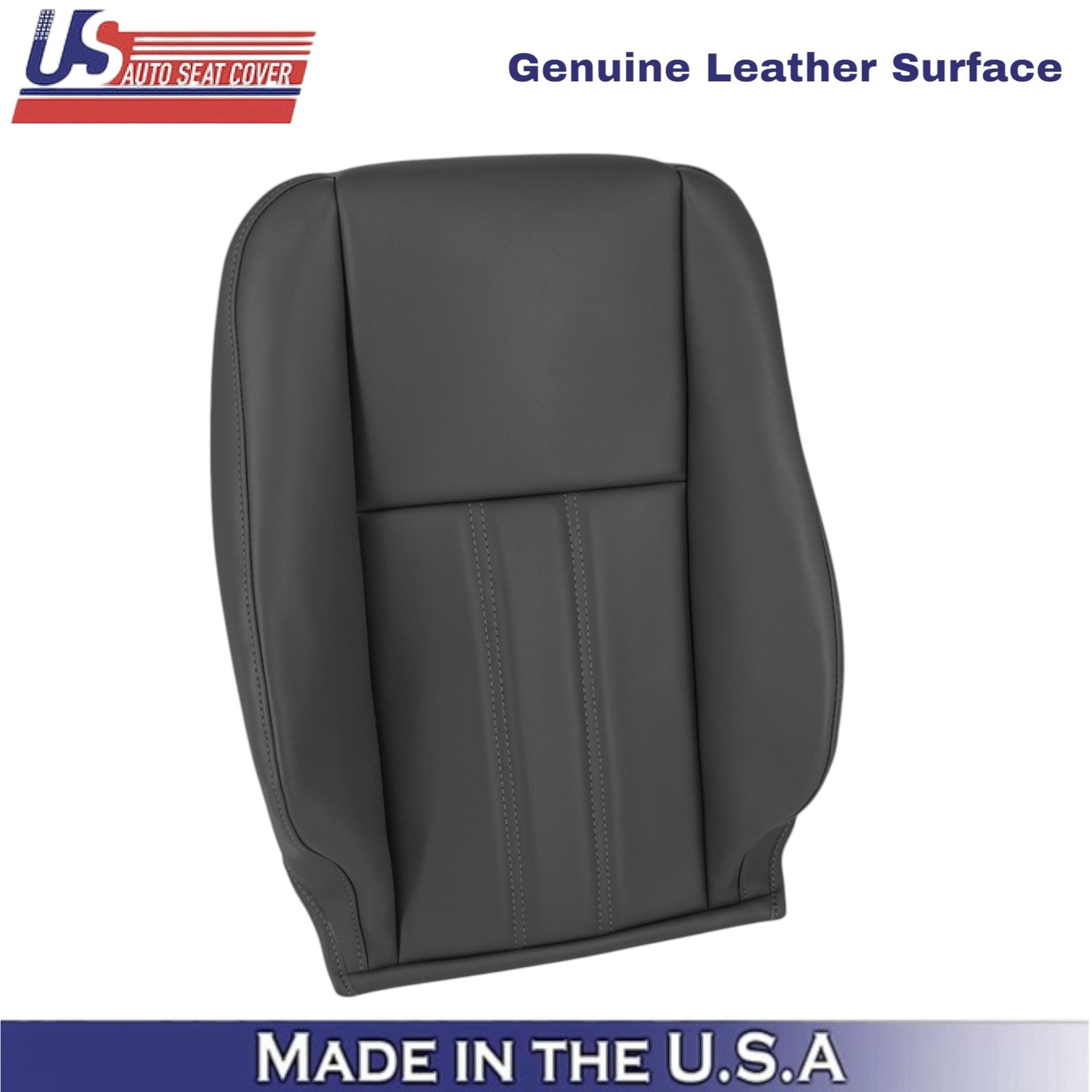 2008-2020 For Dodge Grand Caravan Genuine Leather Driver Top Seat Cover Black