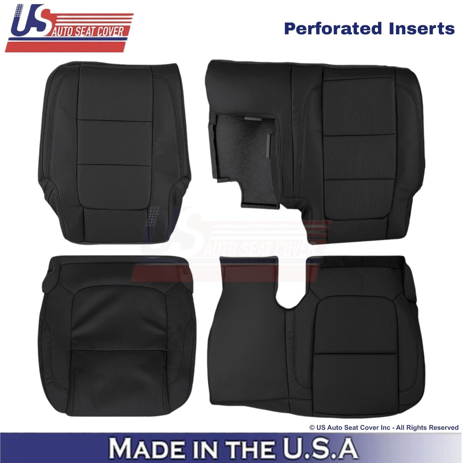 2011-2015 For Ford Explorer 2nd Row Leather Replacement Seat Covers Black