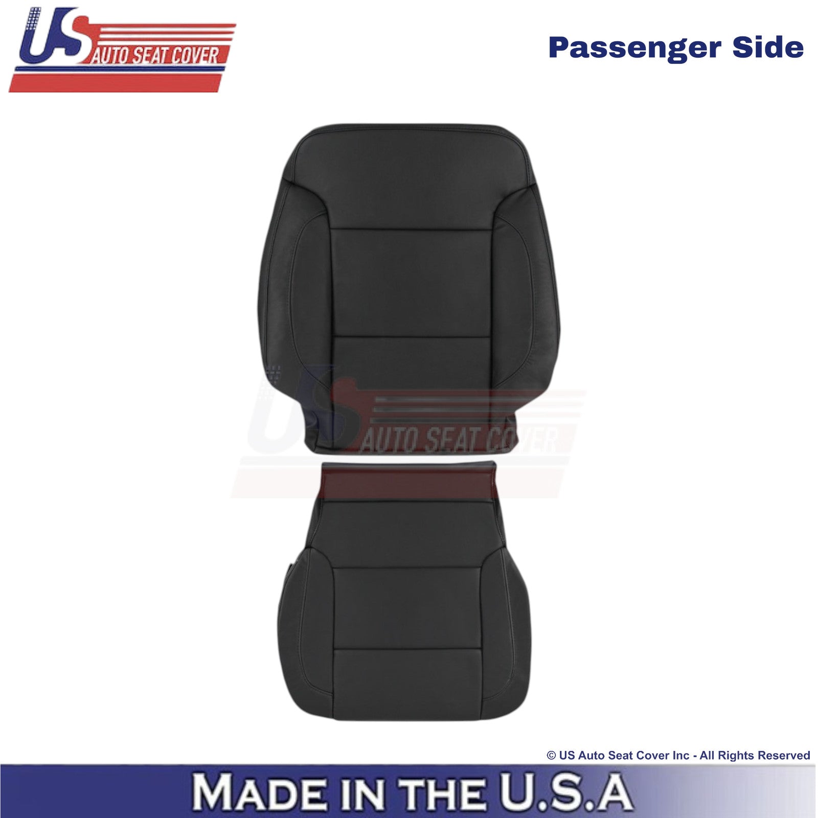 2015-2020 For Chevy Tahoe Leatherette Front Passenger Replacement Covers Black