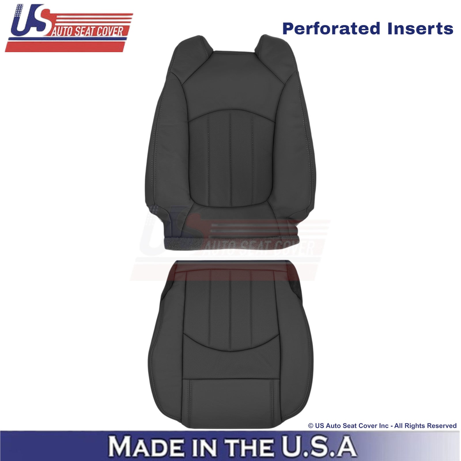 2013-2017 For Buick Enclave Leather Driver Replacement Seat Covers Ebony Black