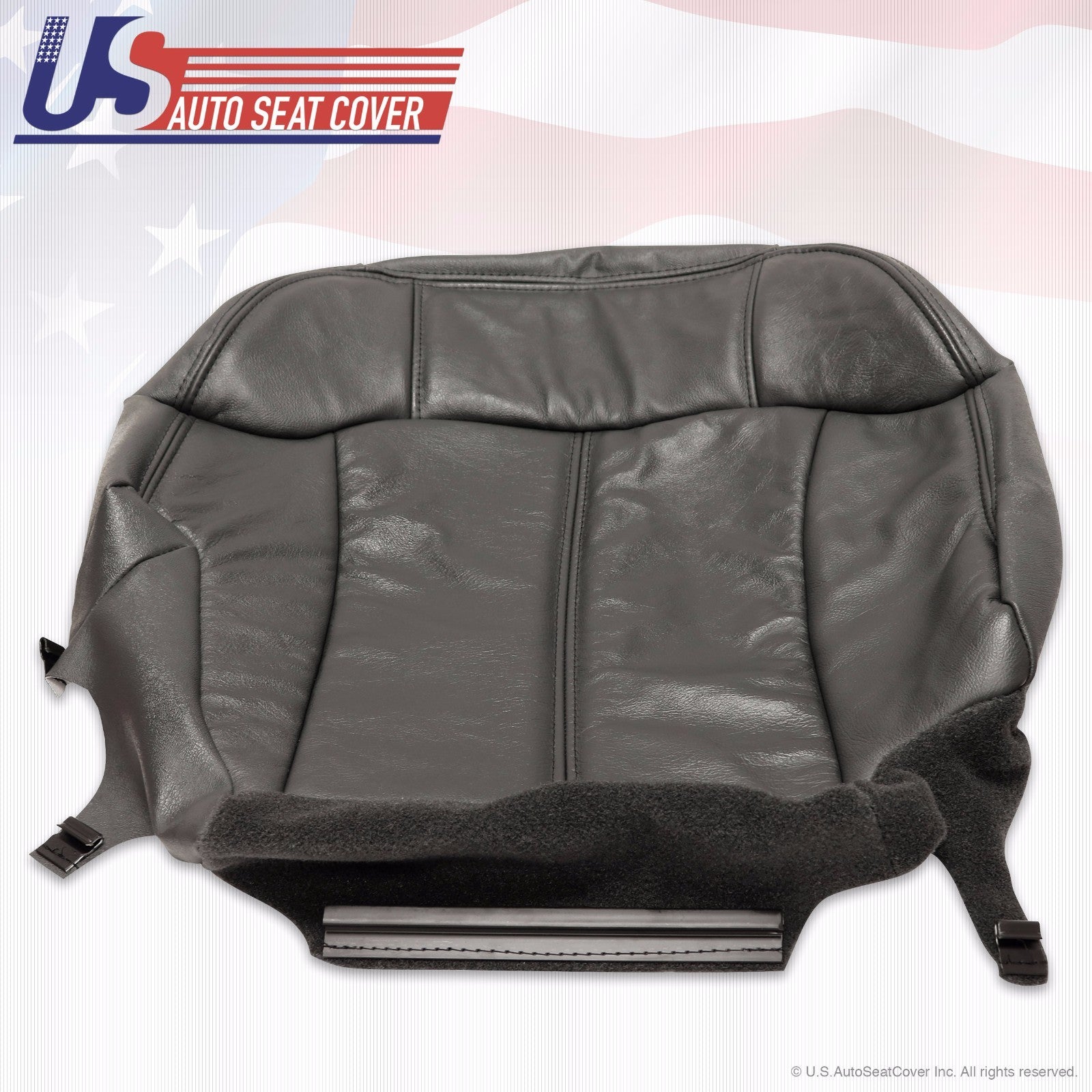 1999 2000 2001 2002 GMC Sierra Passenger Bottom Leather Seat Cover Gray Graphite
