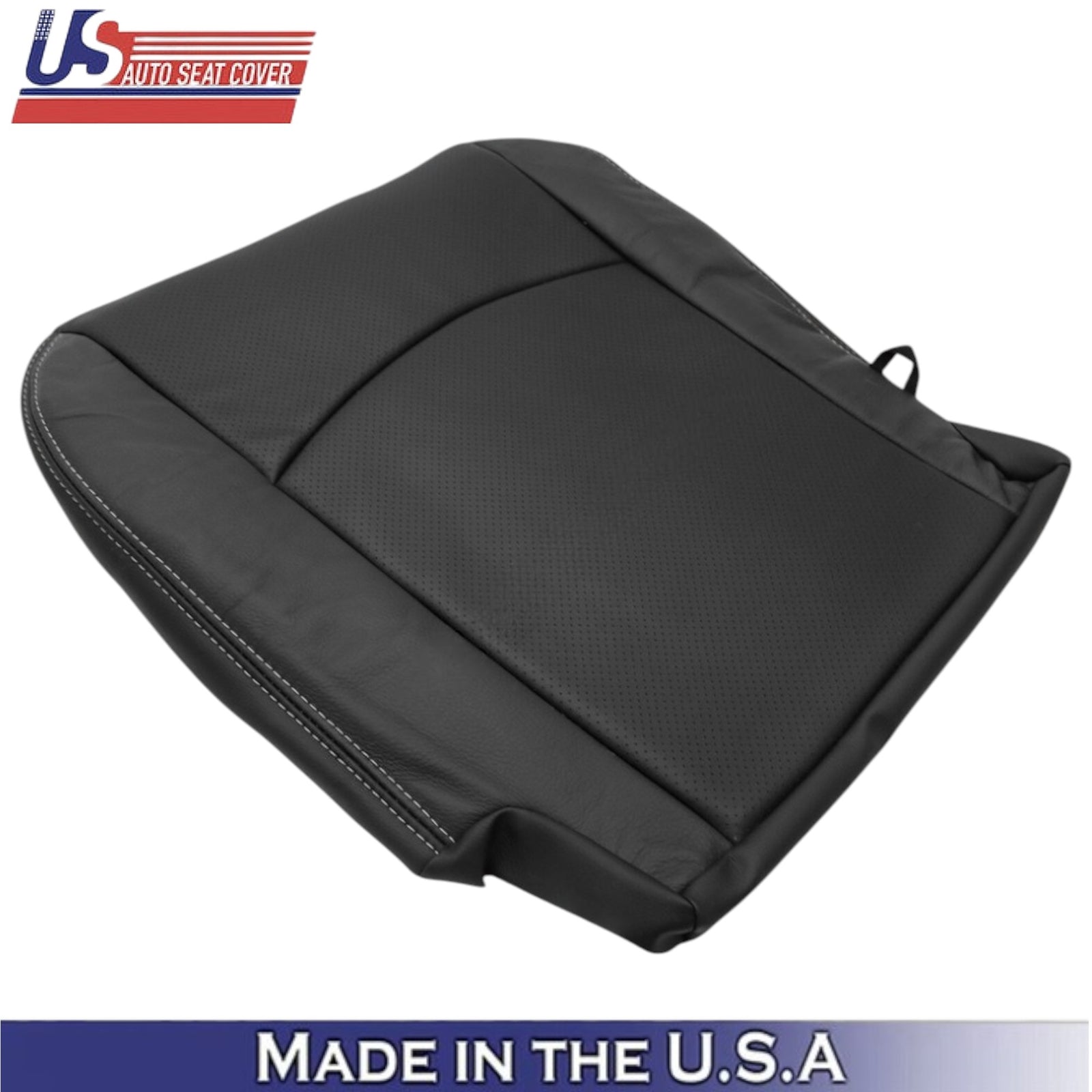 2009-2012 For Dodge Ram 2500 Leatherette Passenger Bottom Cover Black-White Stch