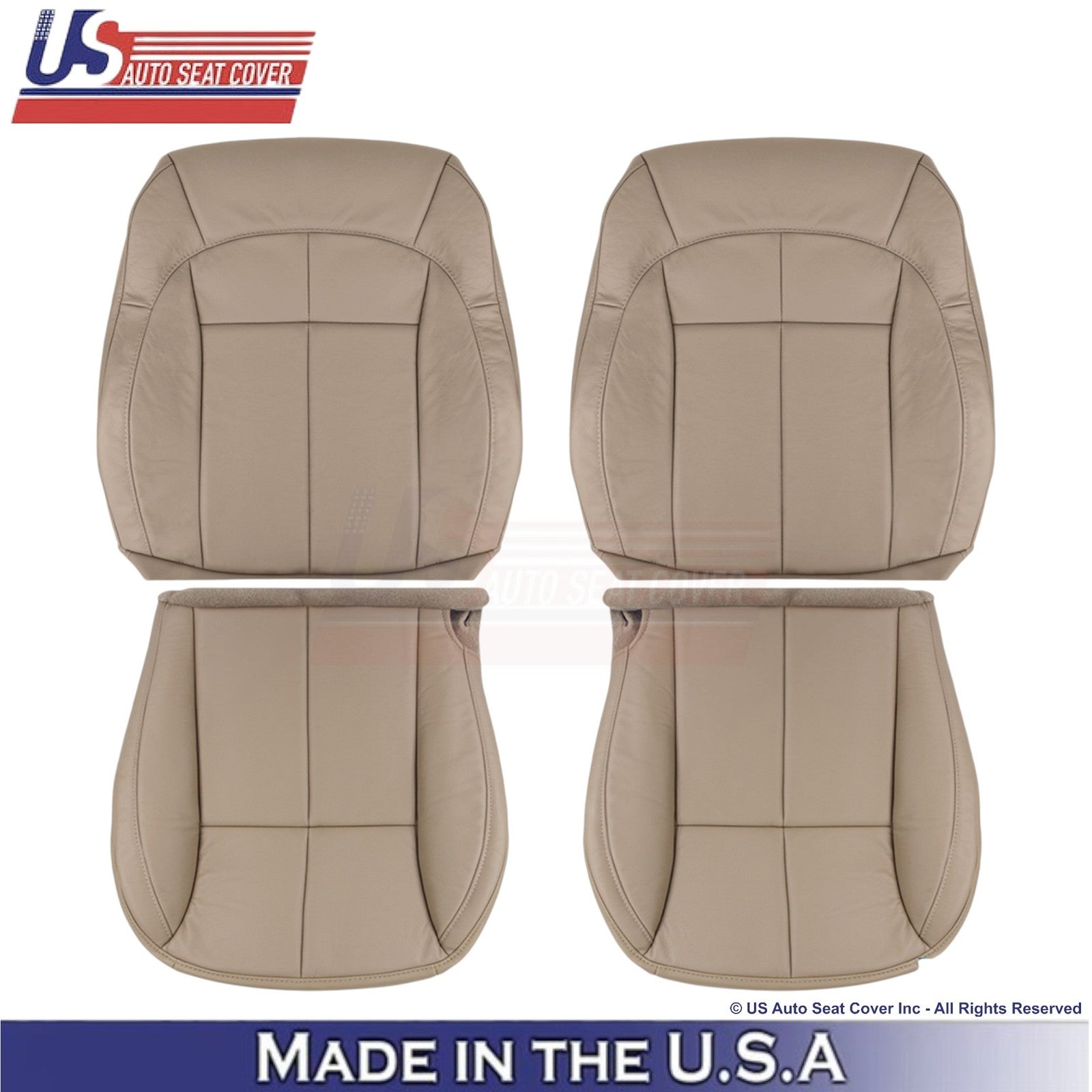 2001-2004 For Jeep Grand Cherokee Leatherette Front Seat Covers Sandstone Beige