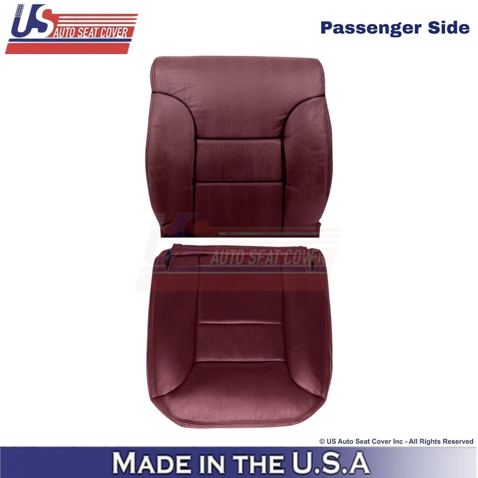 1995-1999 For Chevy Suburban Leatherette Passenger Side Seat Covers Ruby Red