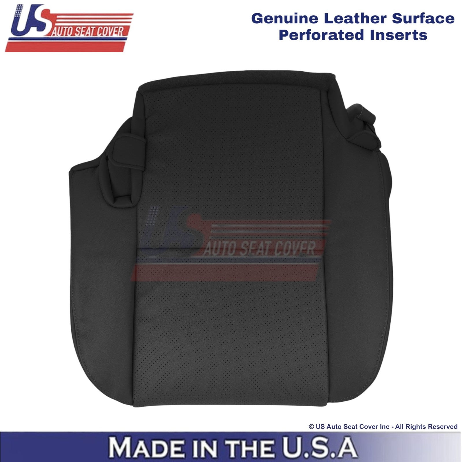 2010-2013 Fits Toyota Tundra Genuine Leather Perf. Rear Left Bottom Cover Black