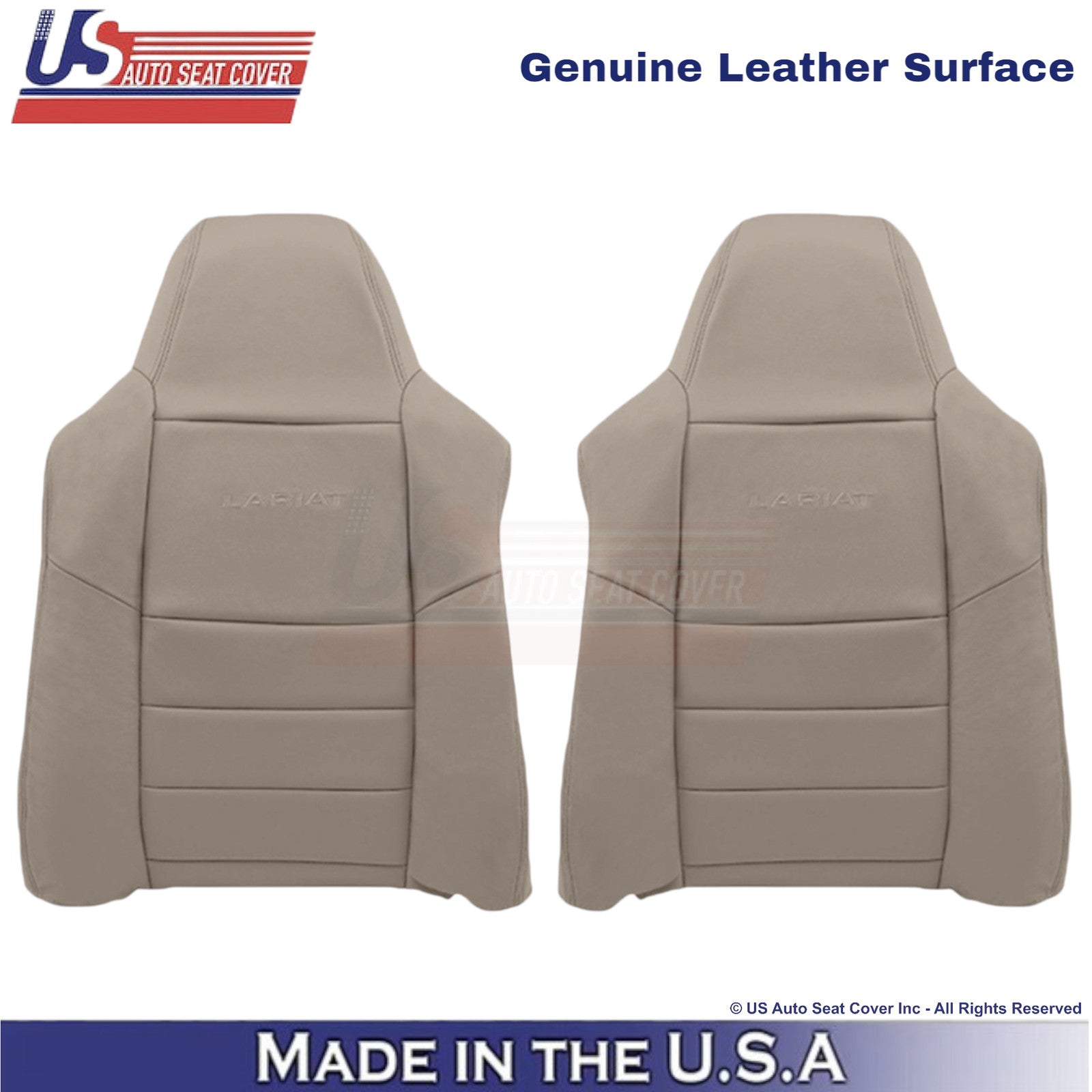 2003-2004 Fits Ford F250 F350 Lariat Leather Top OEM Replacement Covers Tan