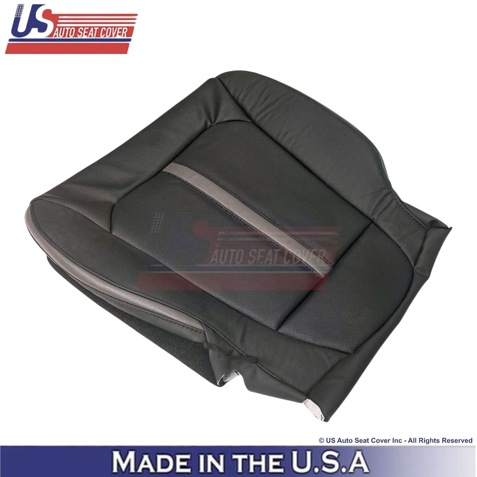 2015-2020 Fits Ford F150 Platinum Genuine Leather Front Bottom Seat Covers Black