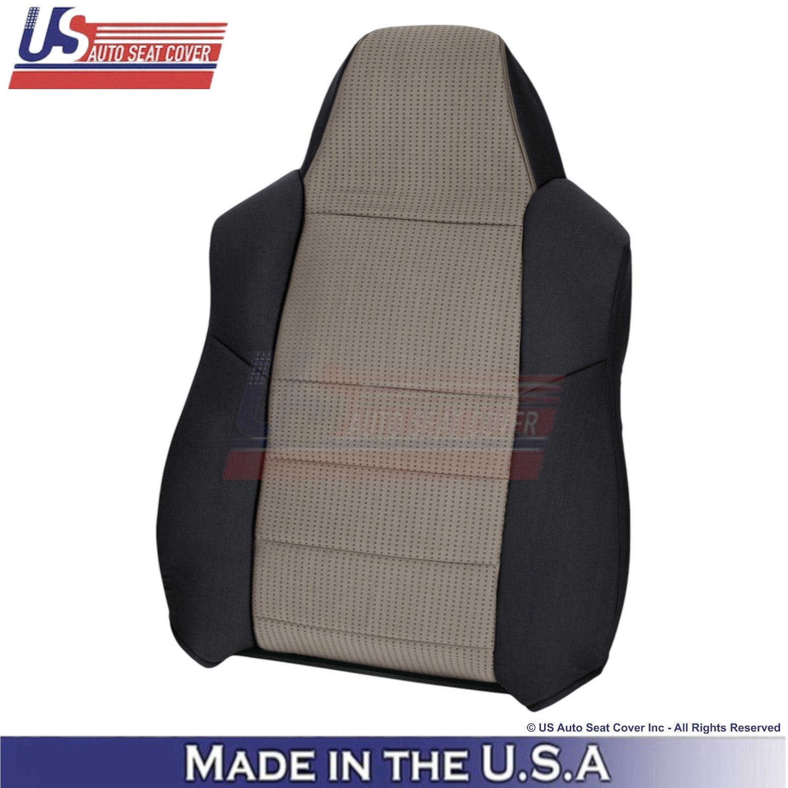 2008-2010 Fits Ford F-250 XLT Cloth Driver Side Seat Covers 2-Tone Black & Gray