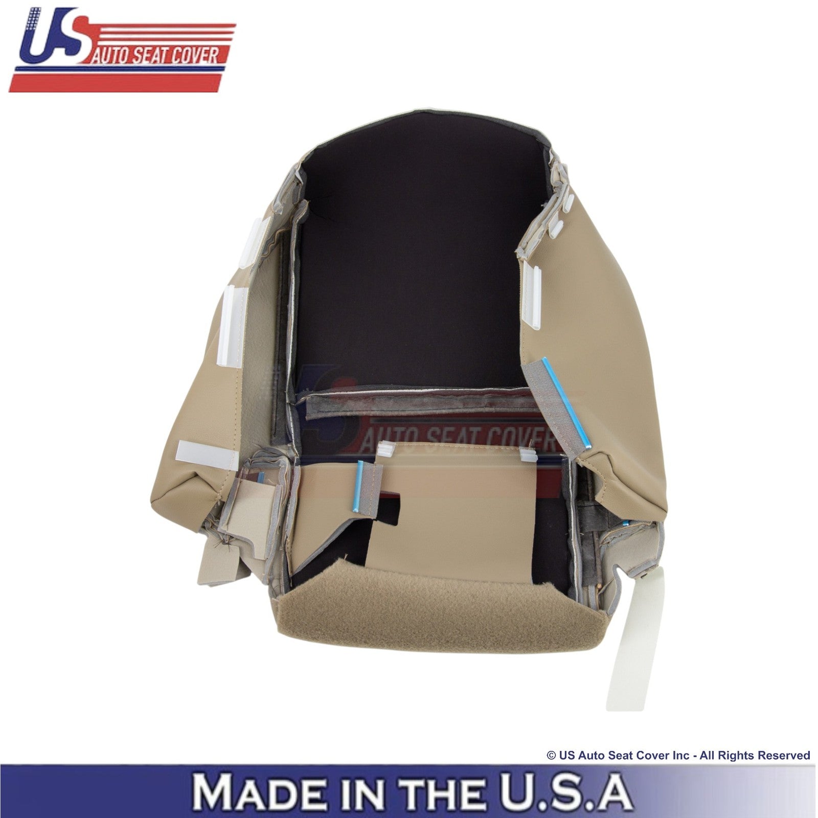 2008-2014 Fits Toyota Sequoia Leather Perf. Rear Bottom Seat Covers Sand Beige
