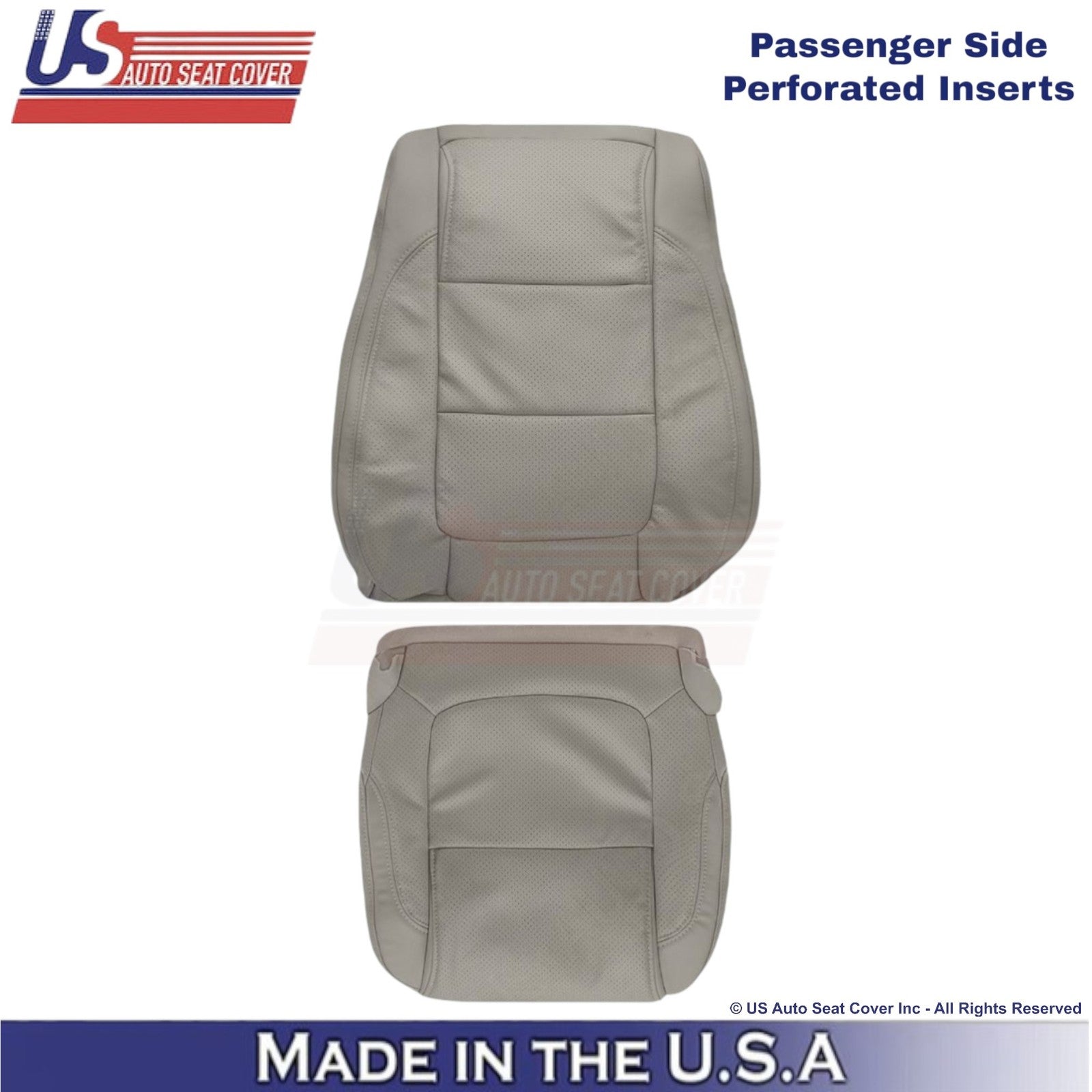 2011-2015 Fits Ford Explorer Limited Leather Perf Front Seat Covers Gray