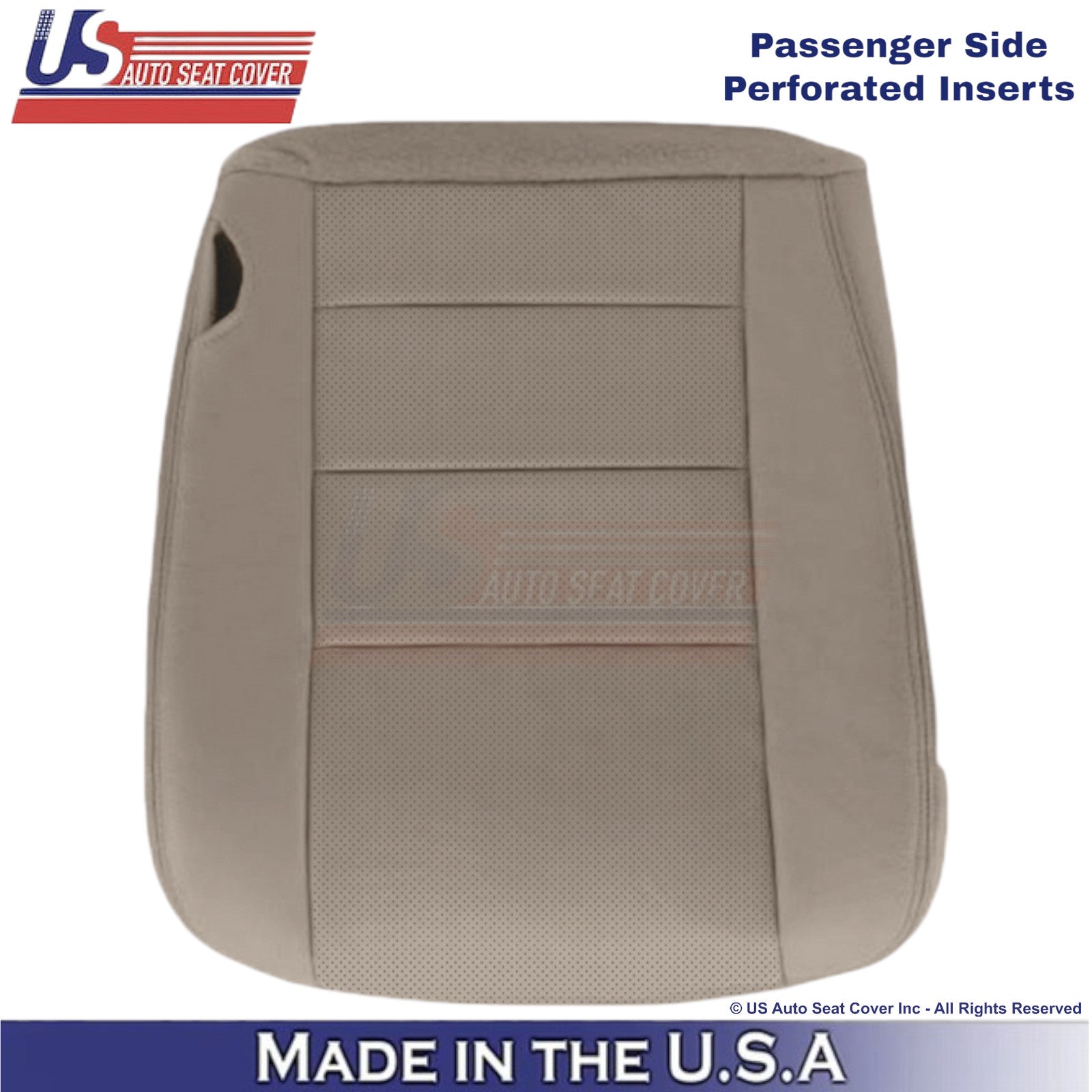 2002-2003 For Ford F250 F350 Lariat Leatherette Perf Passenger Bottom Cover Tan