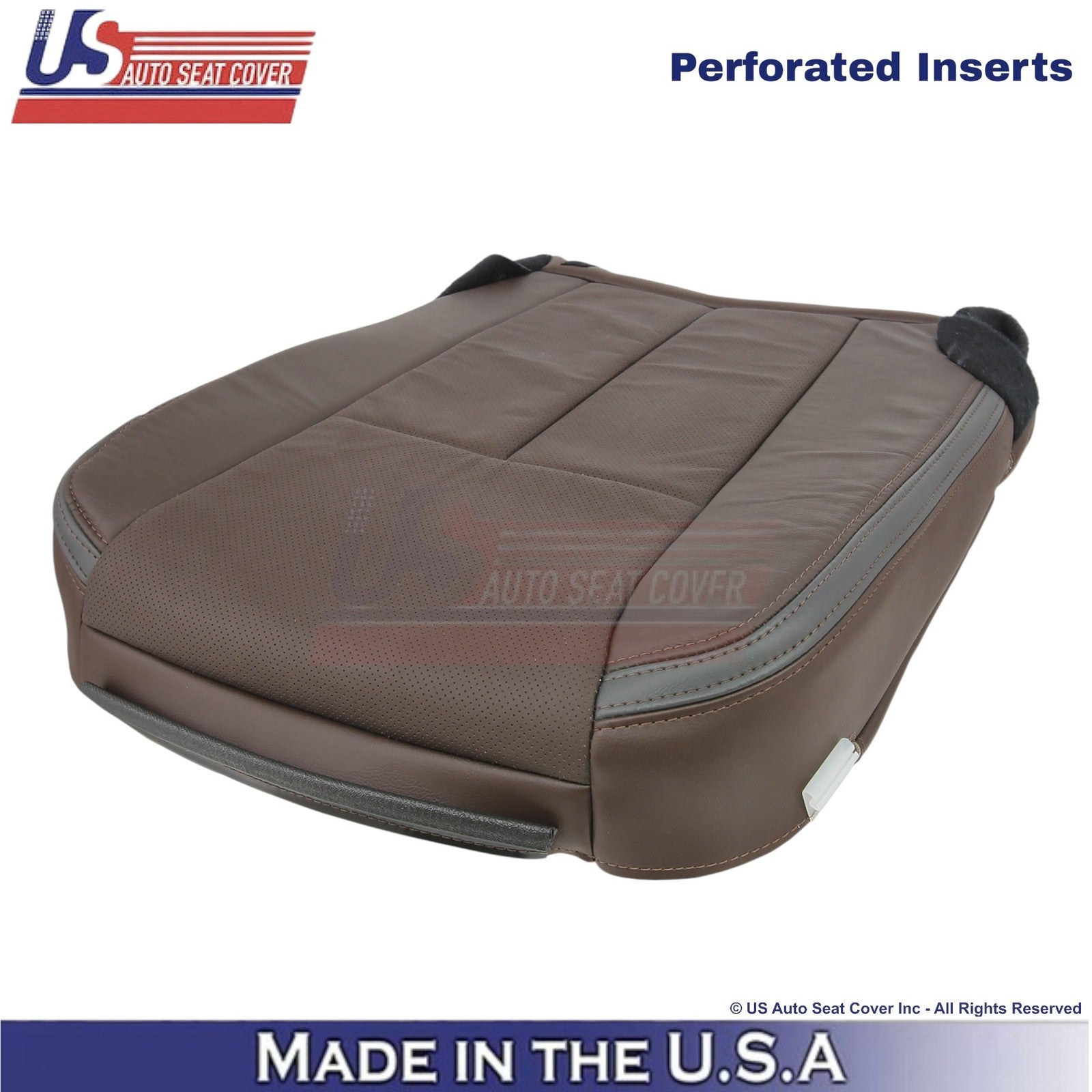 2015-2017 Fits Ford Expedition Platinum Leather Driver Bottom Seat Cover Brown