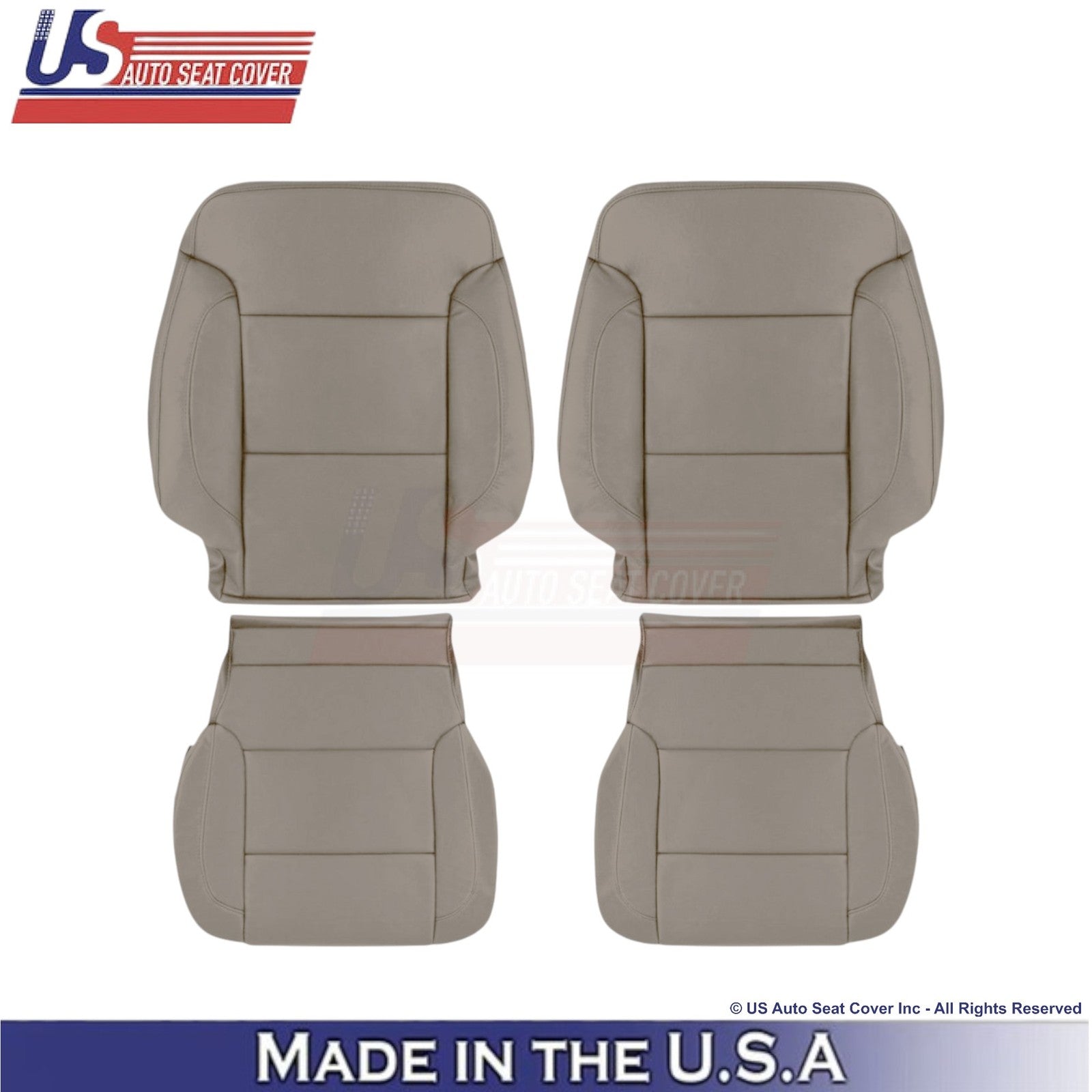 2014-2019 For Chevy Silverado 1500 LT LS Leatherette Front Seat Covers Dune Tan