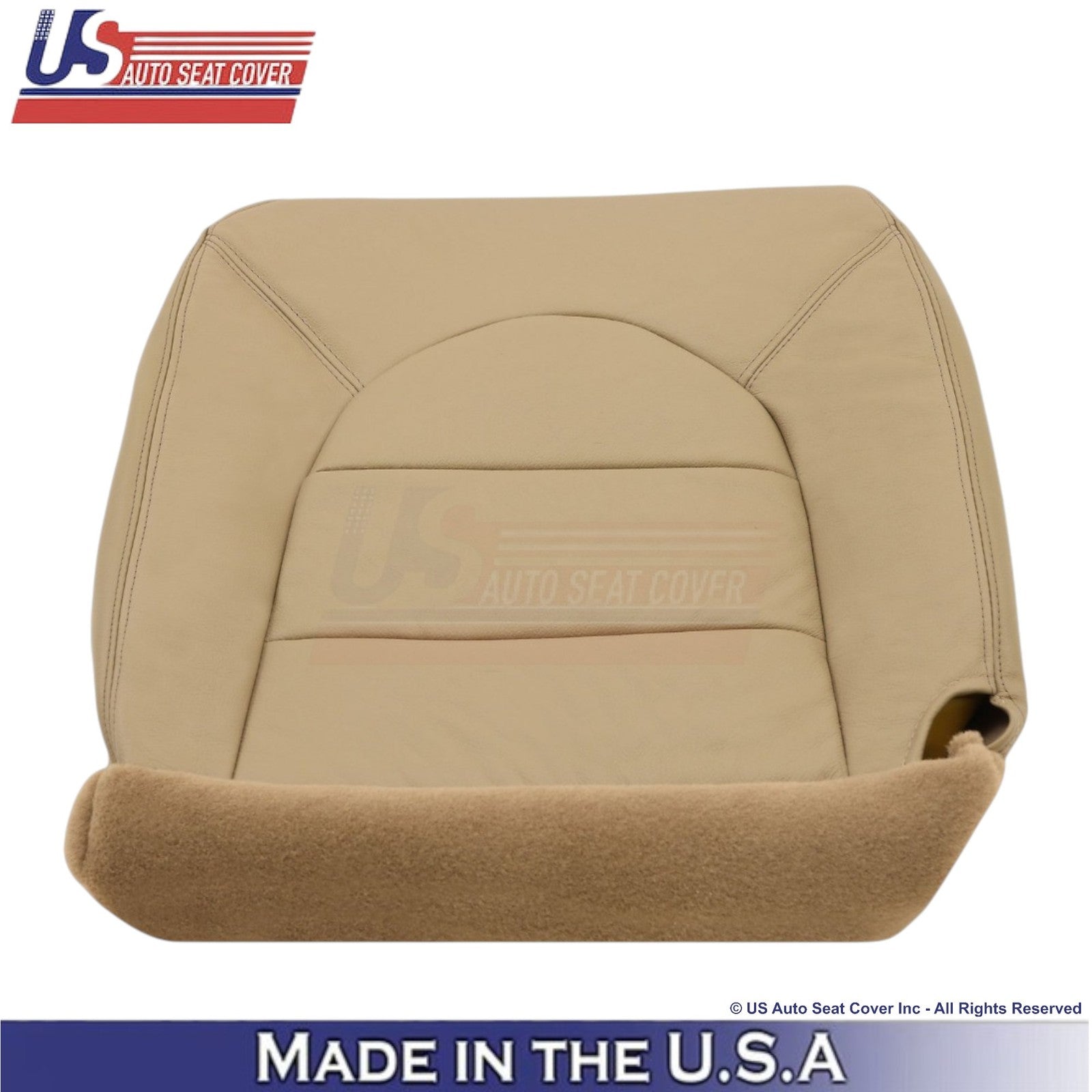 1998-2000 For Ford F250 Lariat Leatherette Front Bottom Seat Covers Prairie Tan