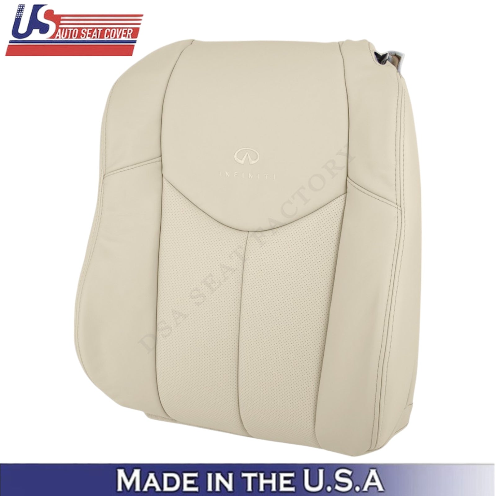 2008-2013 For Infiniti G37 Genuine Leather Driver Top Seat Cover Wheat (Tan)