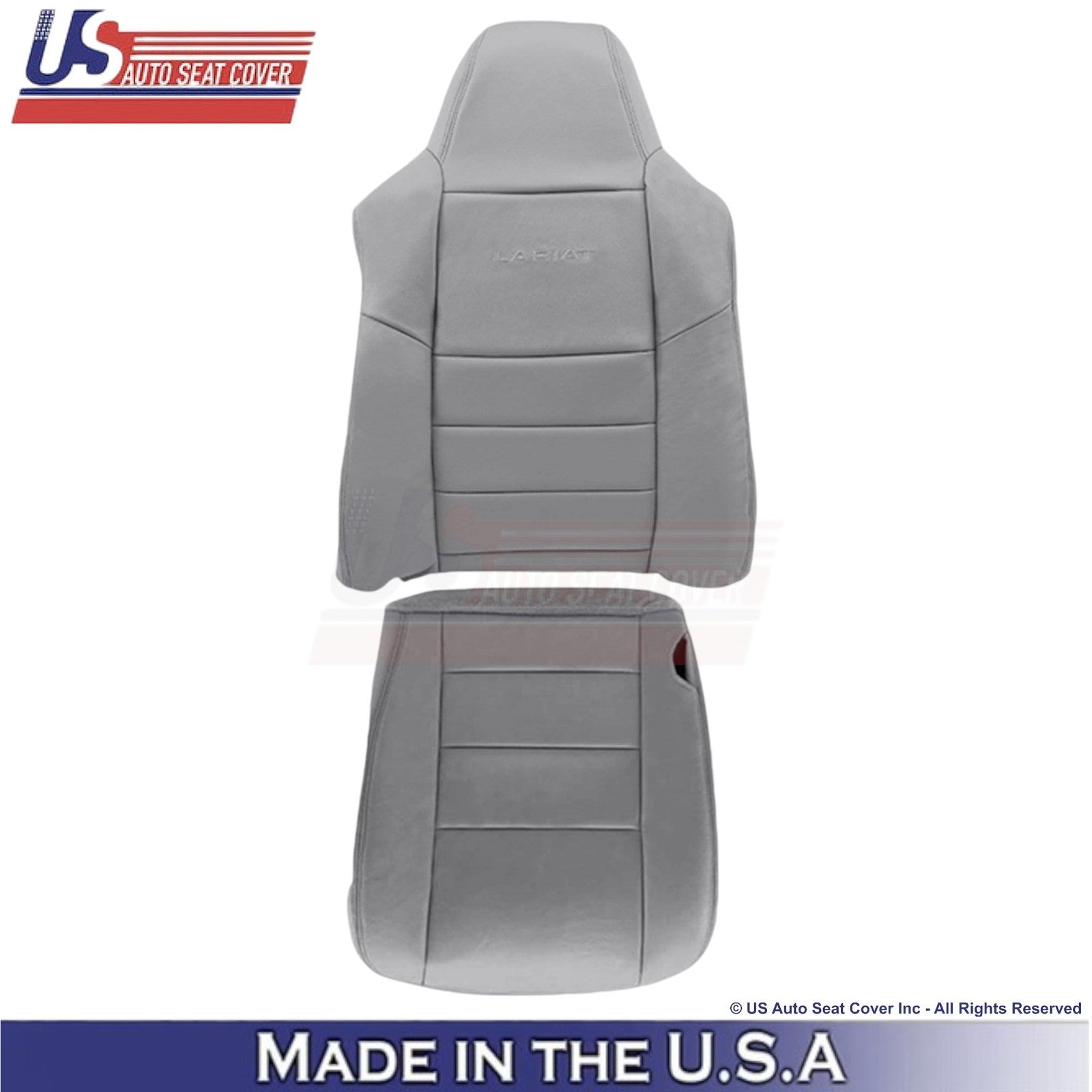 2003-2007 Fits Ford F250 F350 Lariat Leather Front OEM Seat Covers Gray
