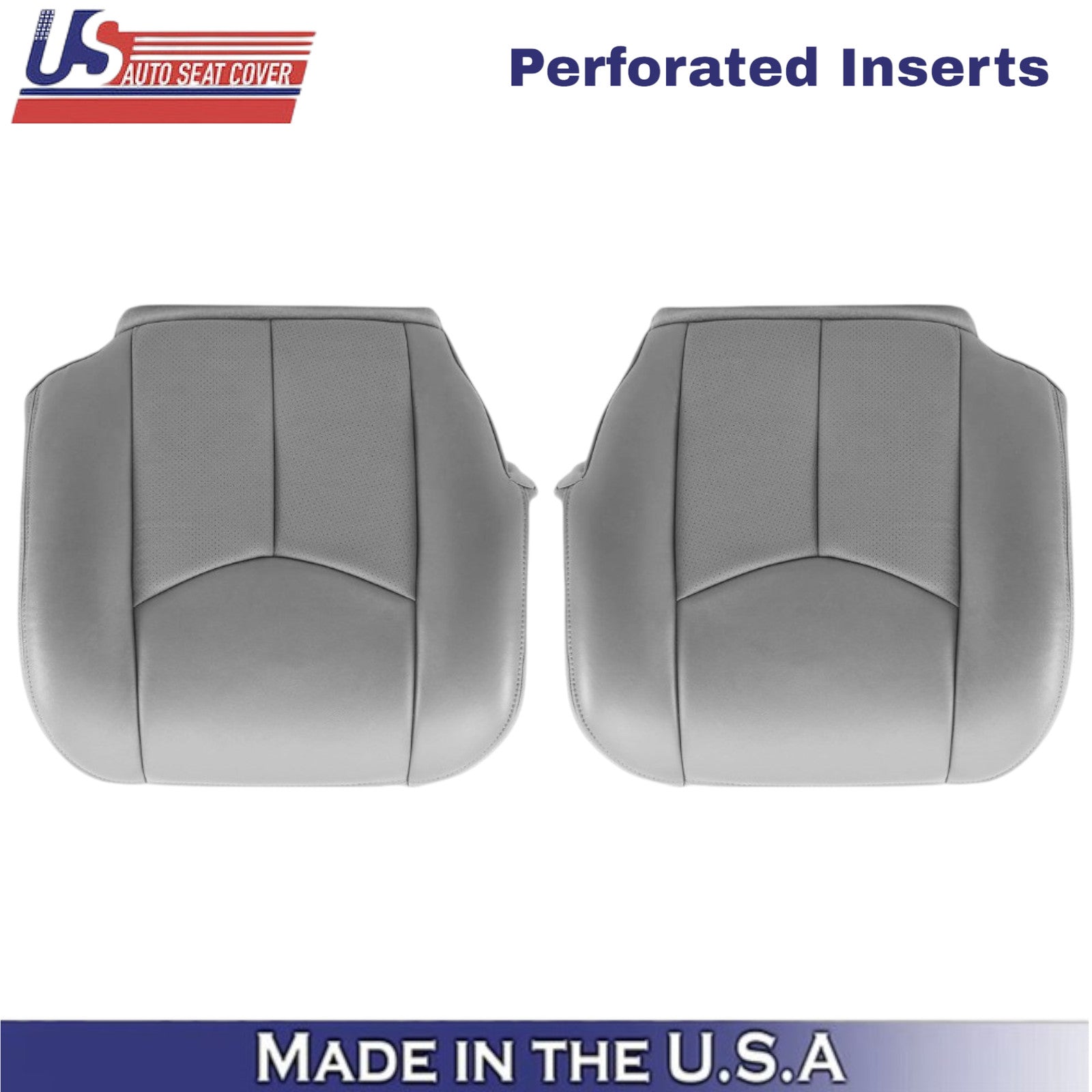 2003-2006 For Cadillac Escalade Leatherette Front Bottom Seat Covers Pewter Gray