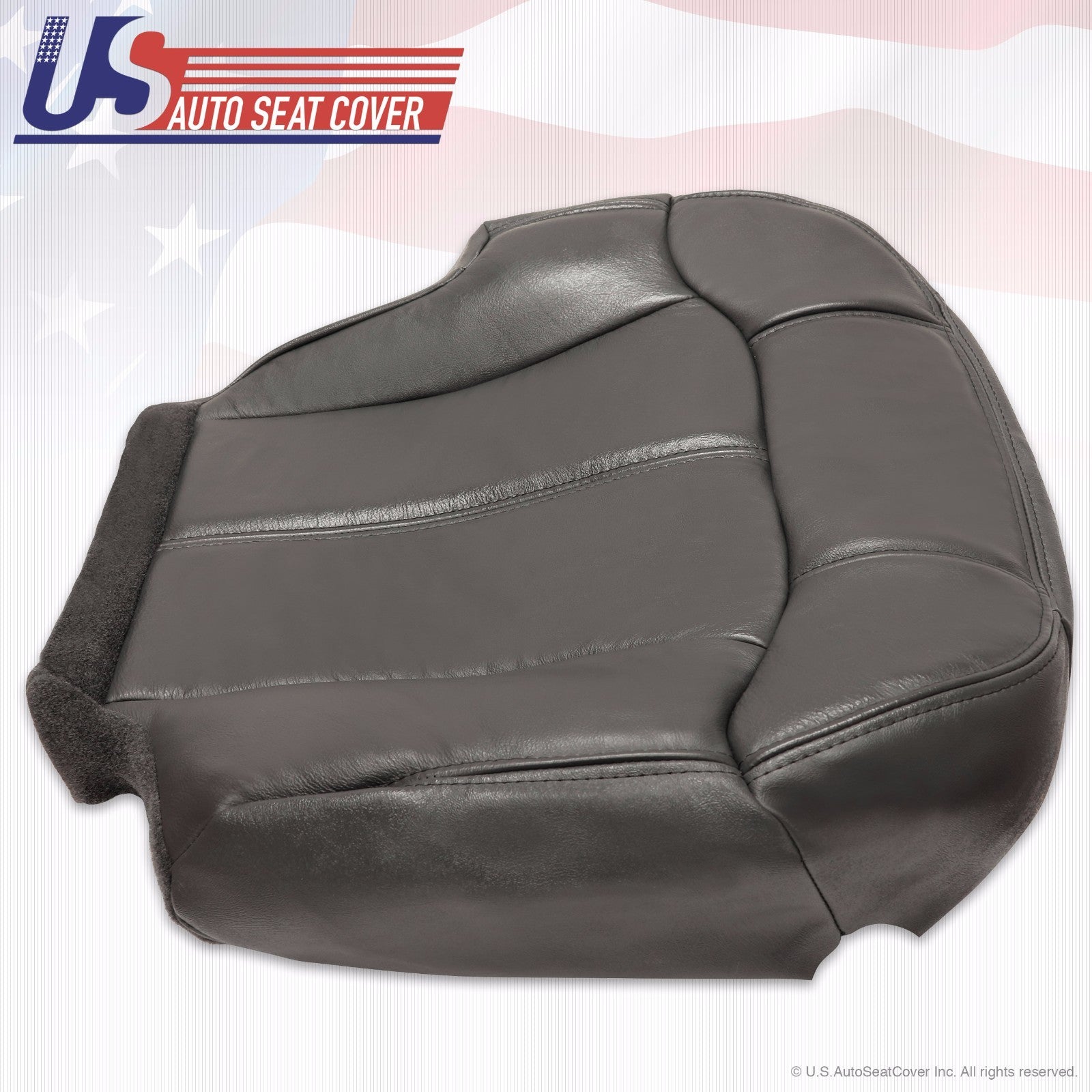 1999 -02 Silverado Sierra PASSENGER Bottom Leather Seat Cover graphite dark Gray