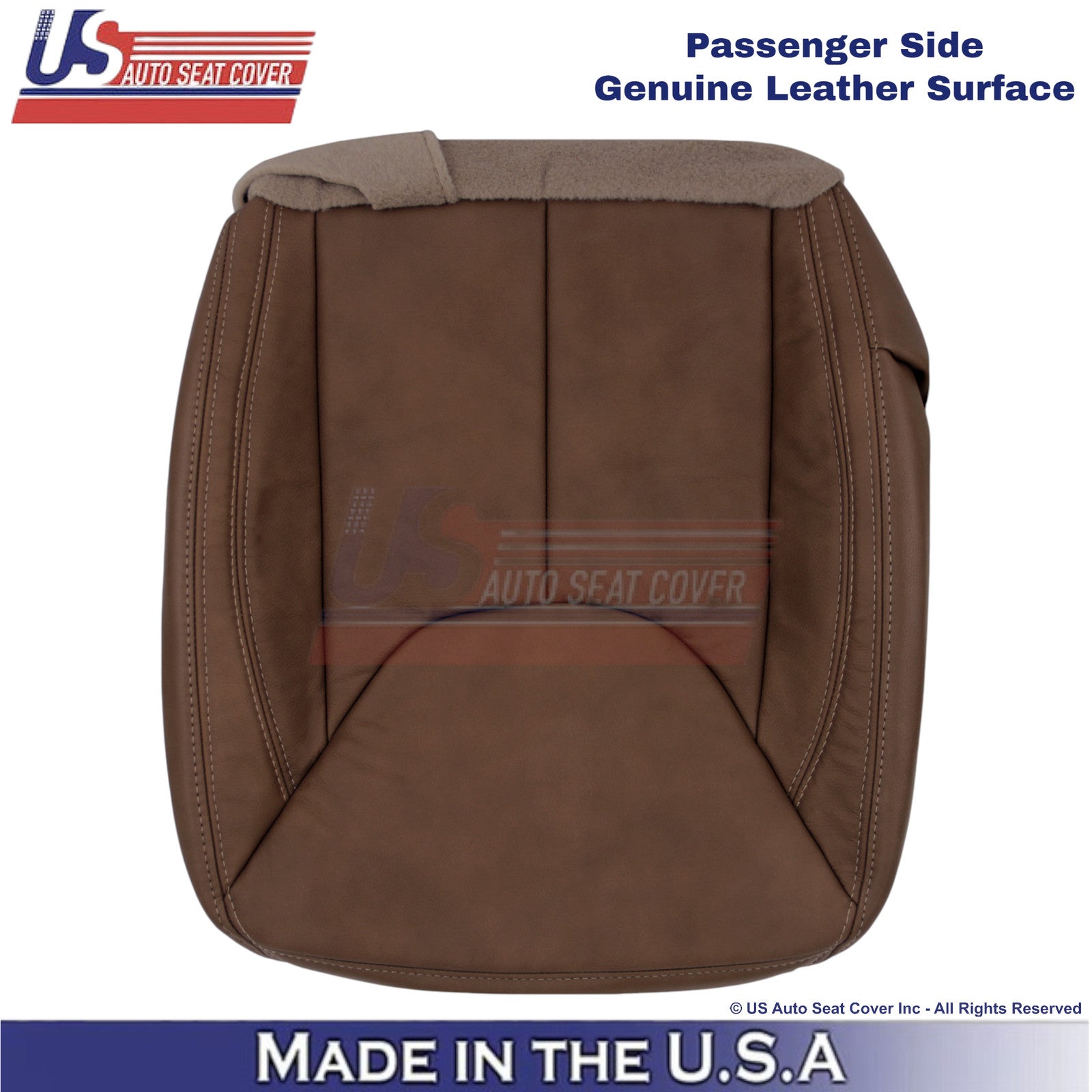 2013-2017 Fits Jeep Wrangler Genuine Leather Passenger Bottom Cover Dark Saddle
