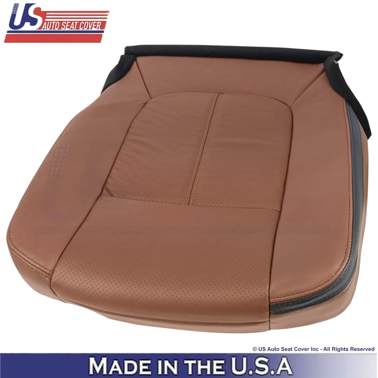 2013-2016 For Ford F250 F350 Platinum Leather Driver Bottom Seat Cover Brown