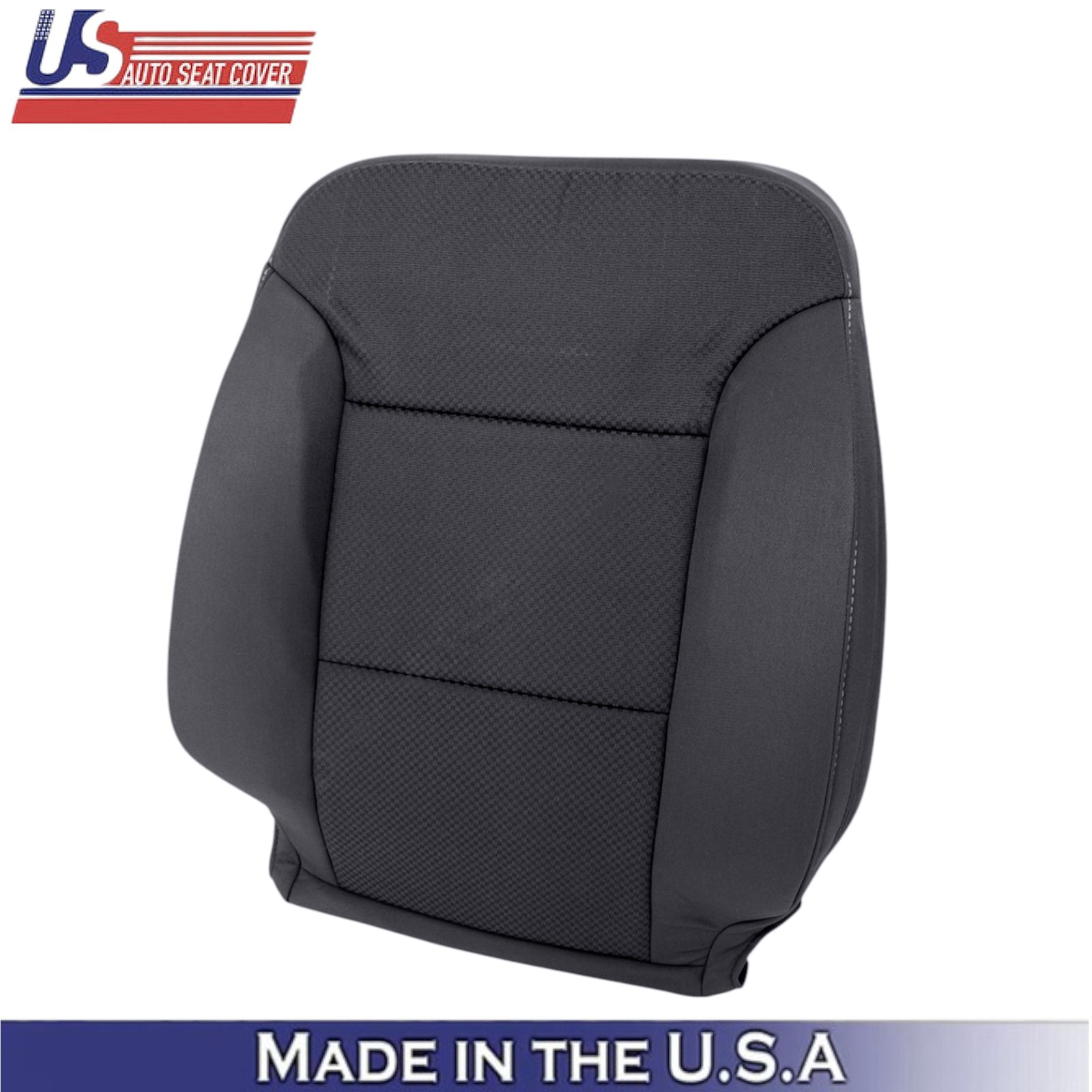 2014-2019 For Chevrolet Silverado Cloth Passenger Top Seat Cover Jet Black