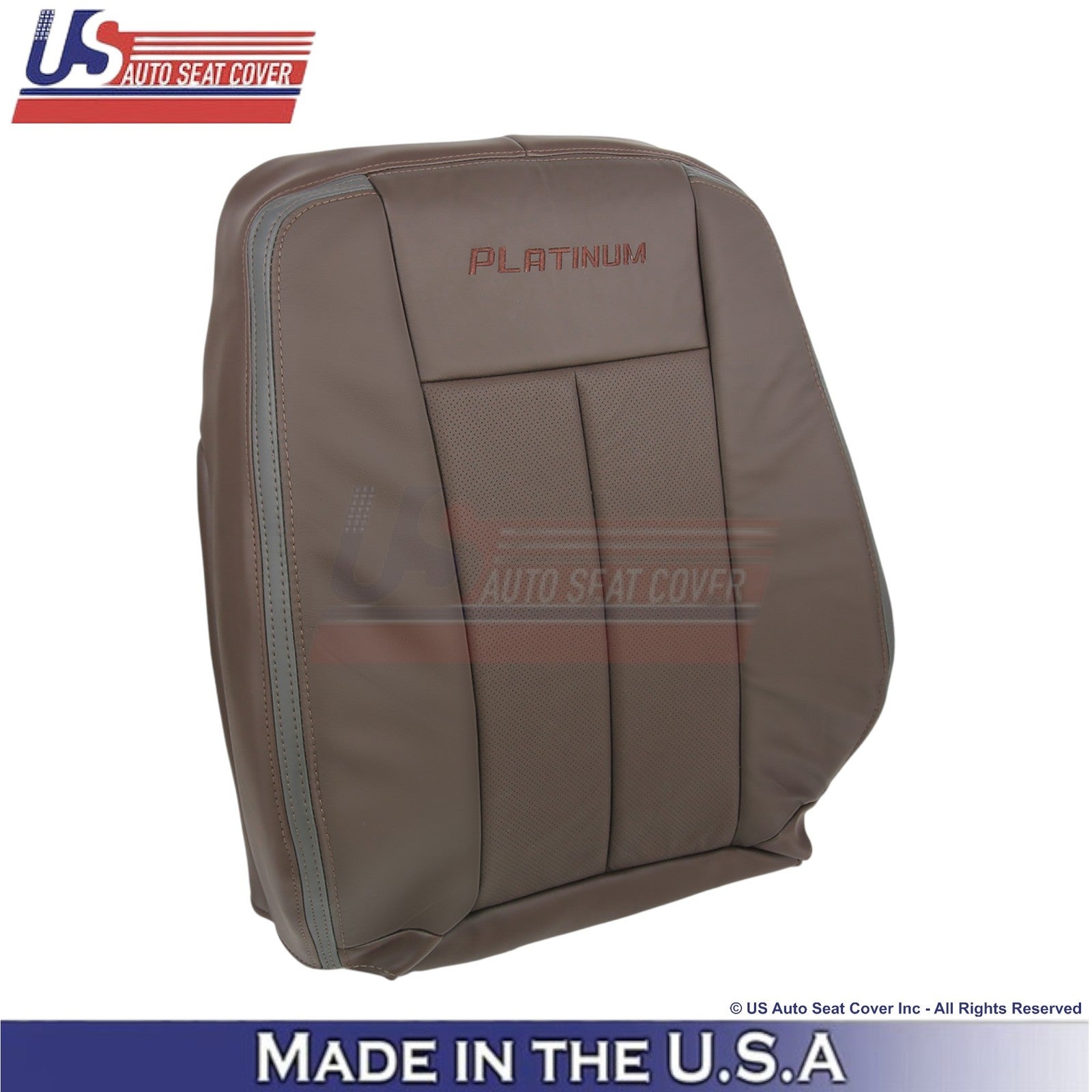 2015-2017 Fits Ford Expedition Platinum Genuine Leather Front Top Covers Brown