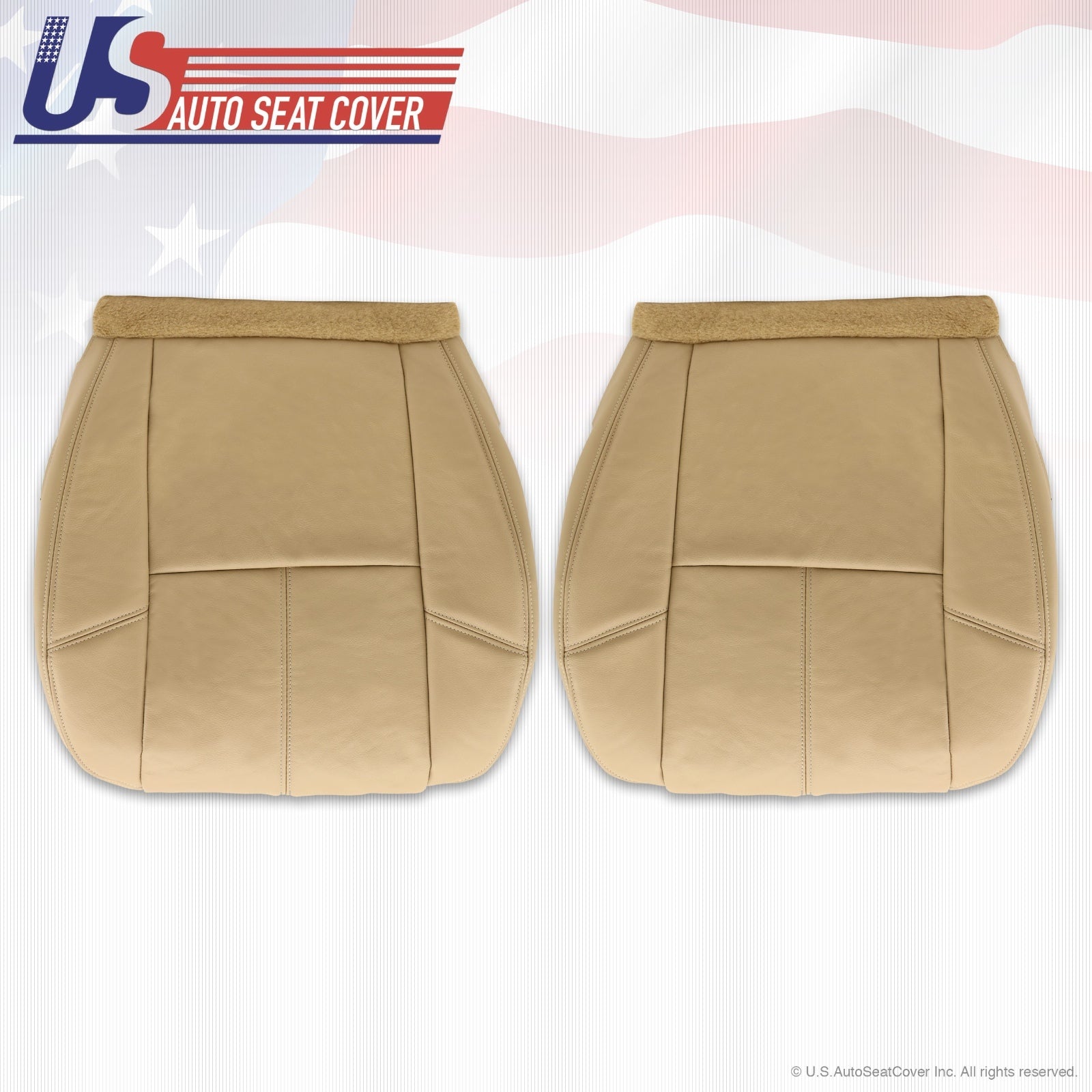 2007 to 2012 GMC Sierra Driver & Passenger Bottom Leather-Upholstery Tan