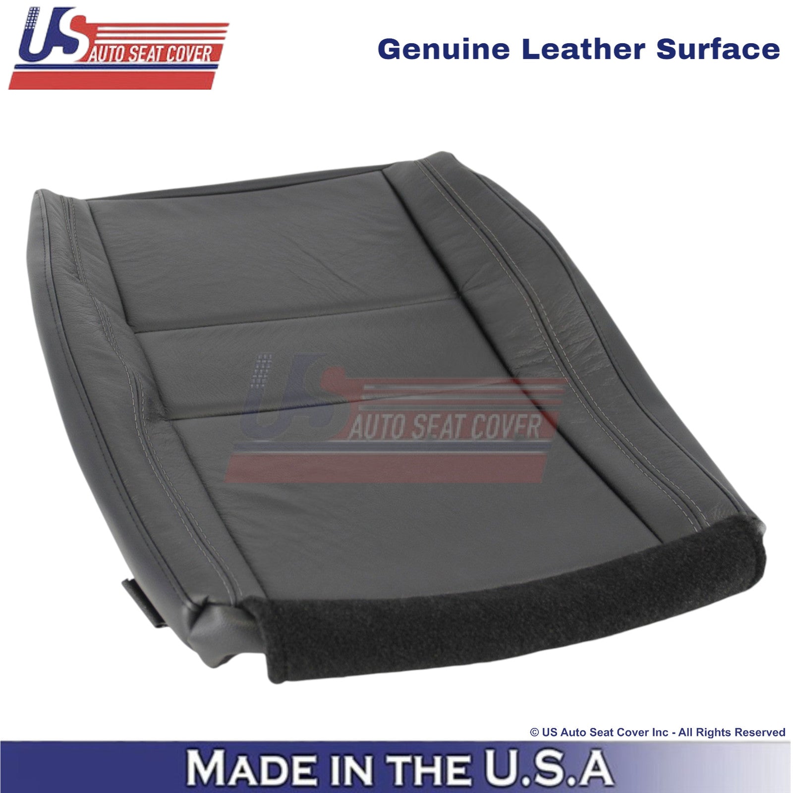 2011-2025 For Dodge Durango Genuine Leather Front Driver Bottom Seat Cover Black