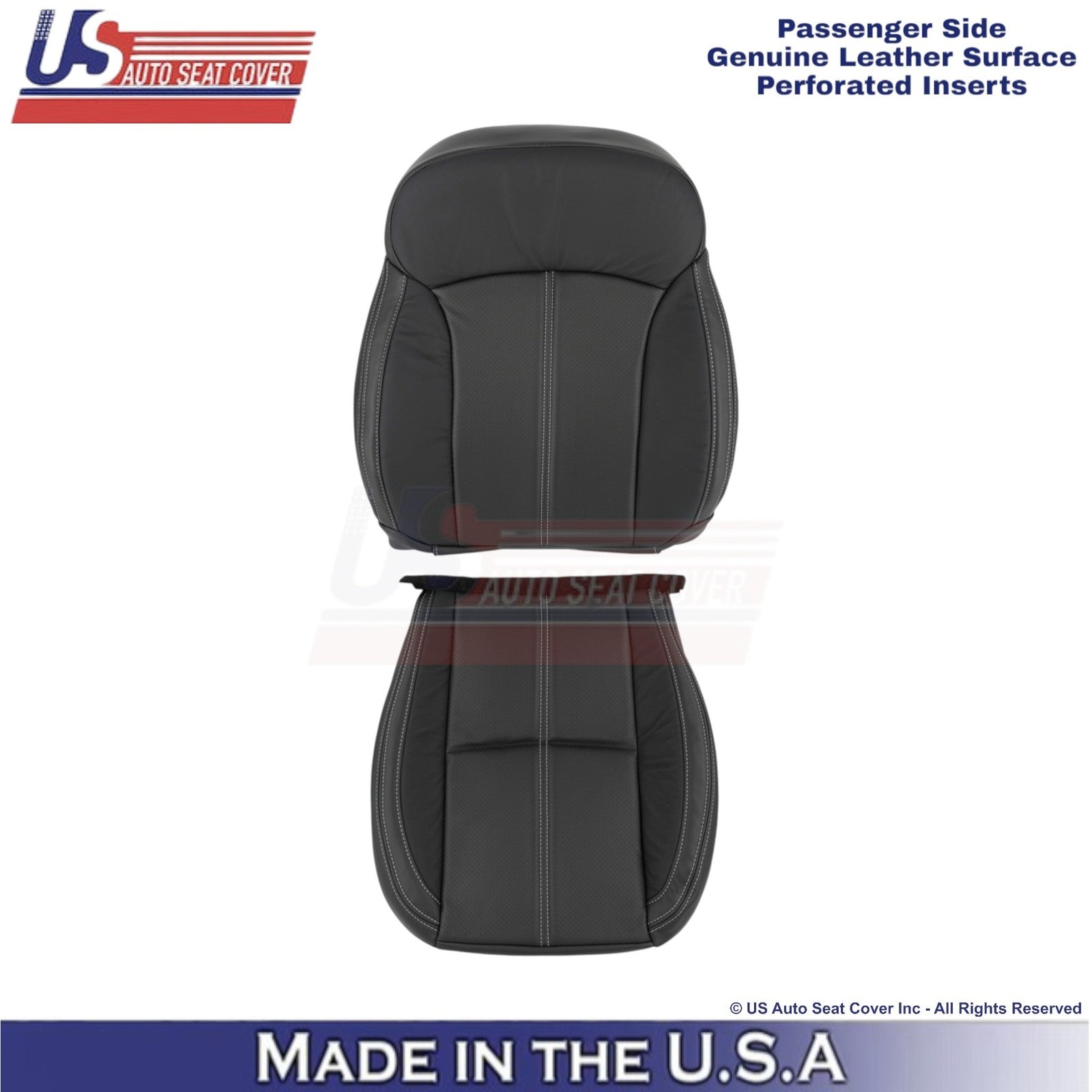 2017-2018 Fits Subaru Forester Touring Genuine Leather Passenger Covers Black