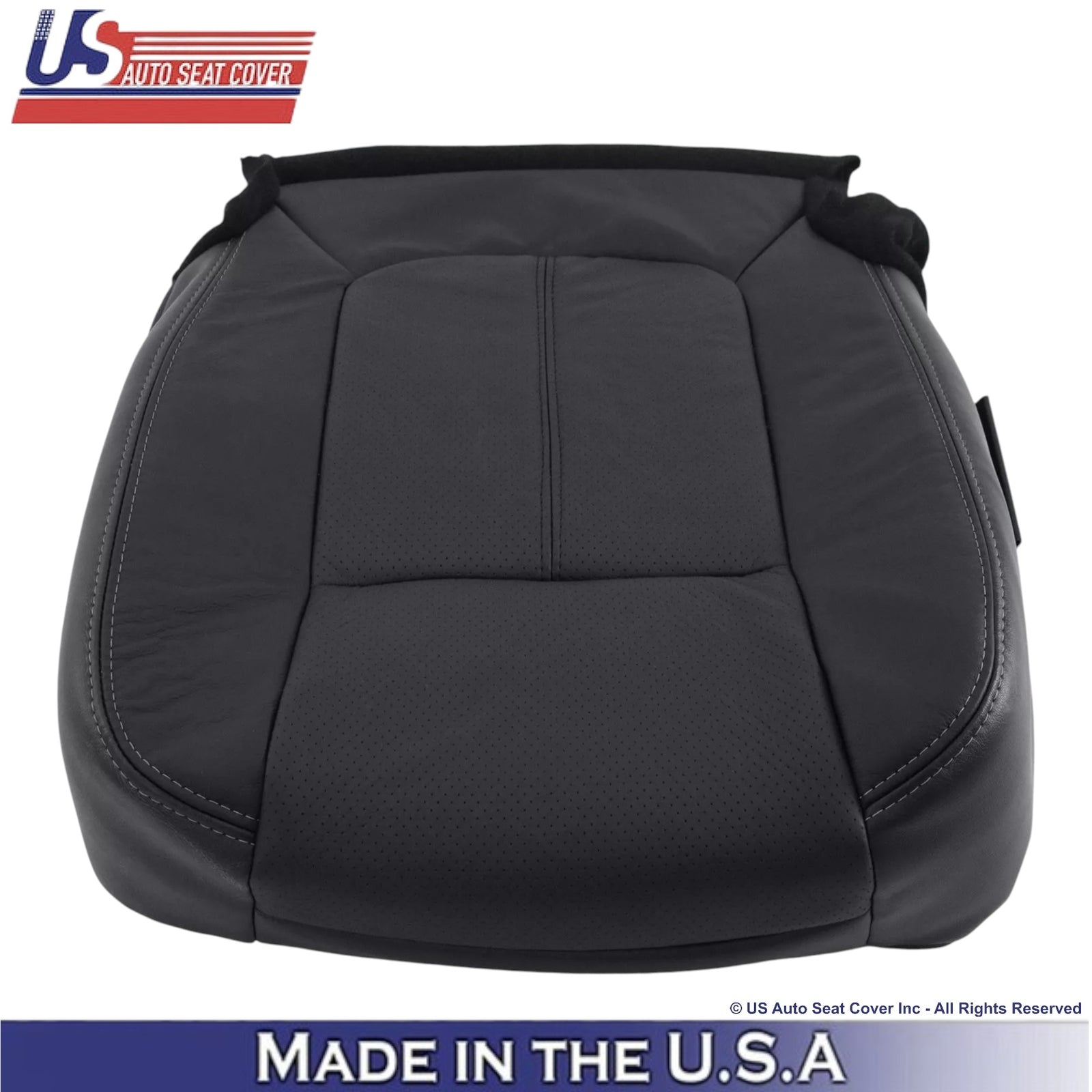 2011-2016 For Ford F-250 Lariat Genuine Leather Driver Bottom Seat Cover Black