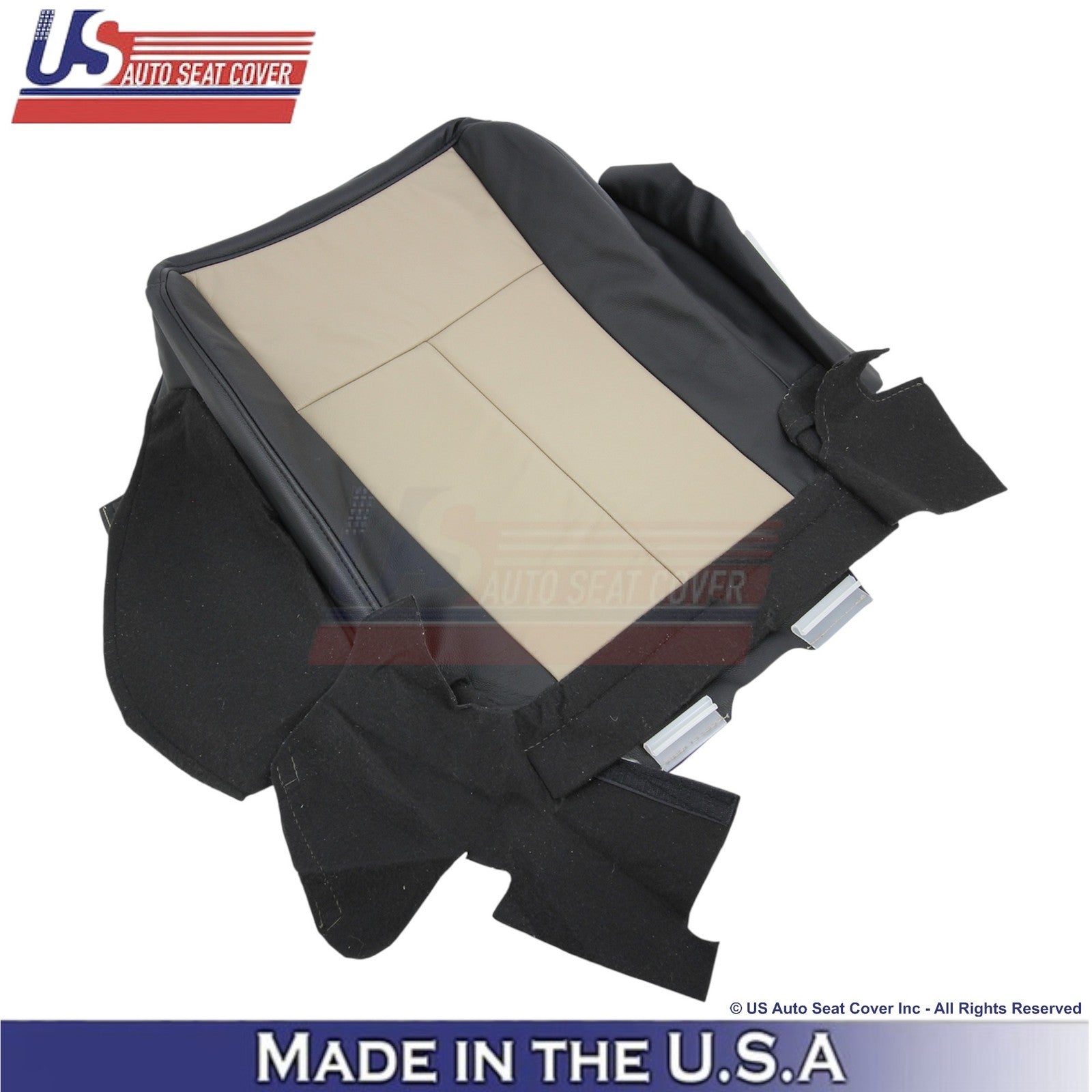 2007-2008 Fits Ford Expedition Leatherette Driver Bottom Covers Gray Stone/Camel