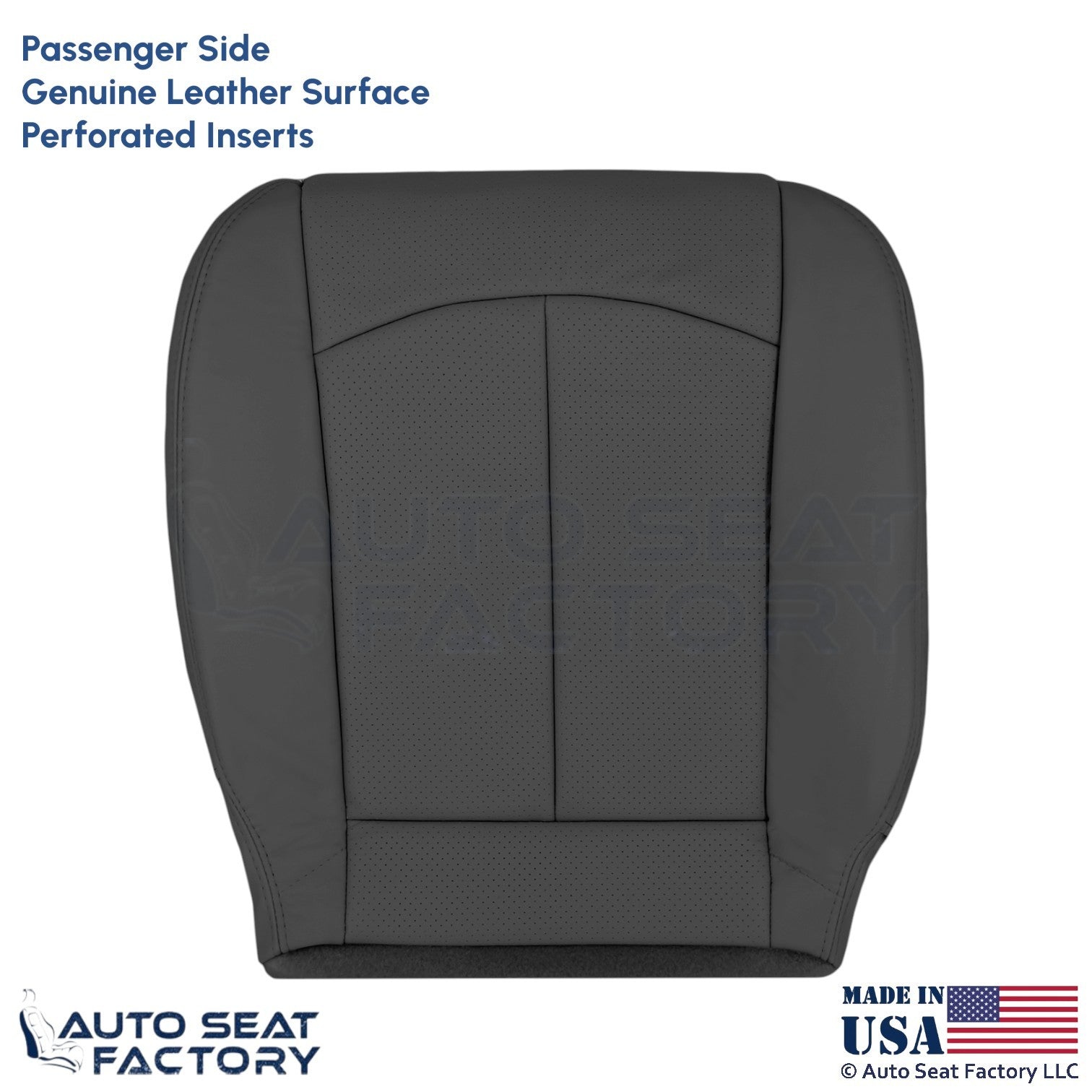 2009-2013 Fits Infiniti G37 Genuine Leather Passenger Bottom Seat Cover Graphite